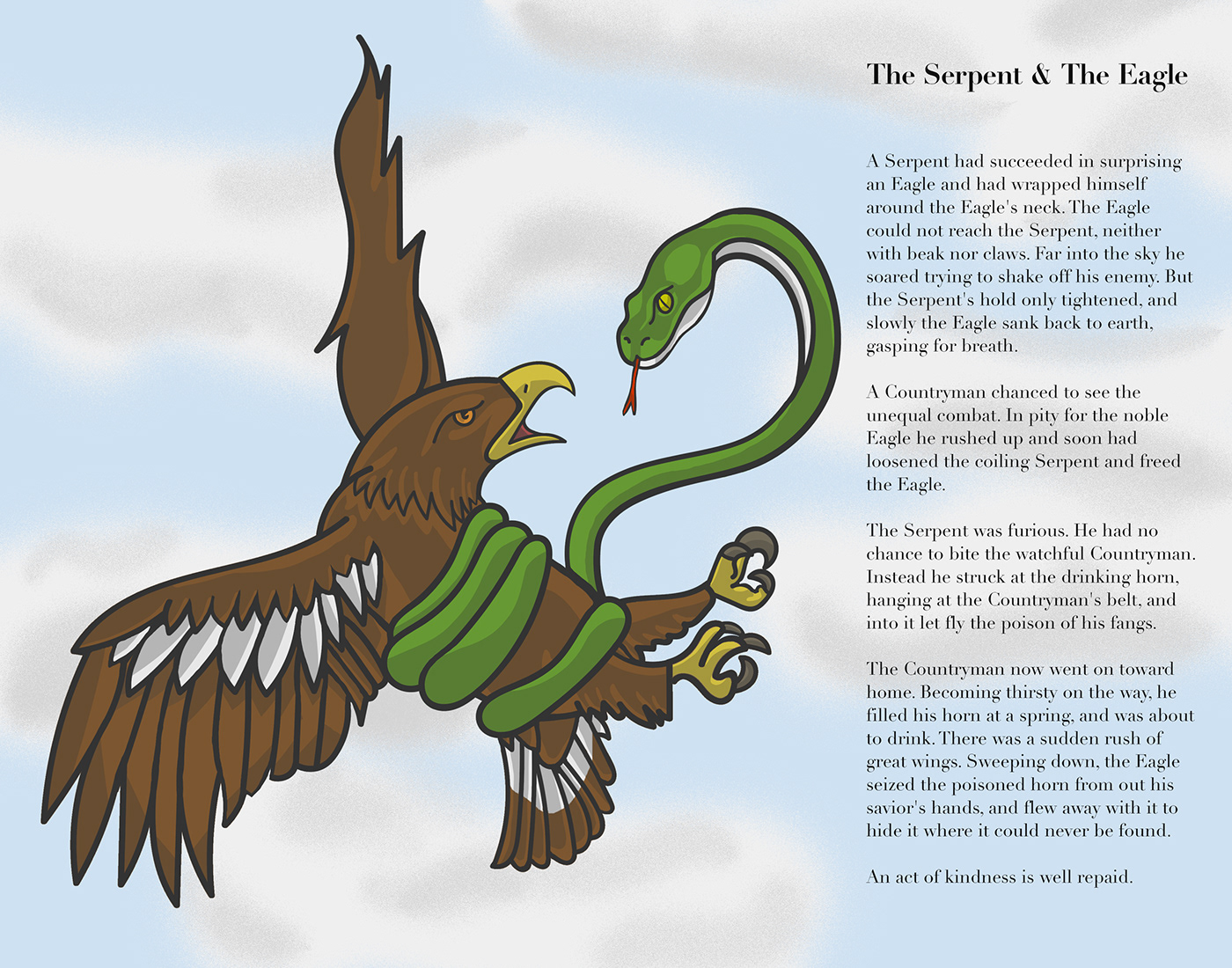 serpent eagle snake fable aesop's Aesop Picture book