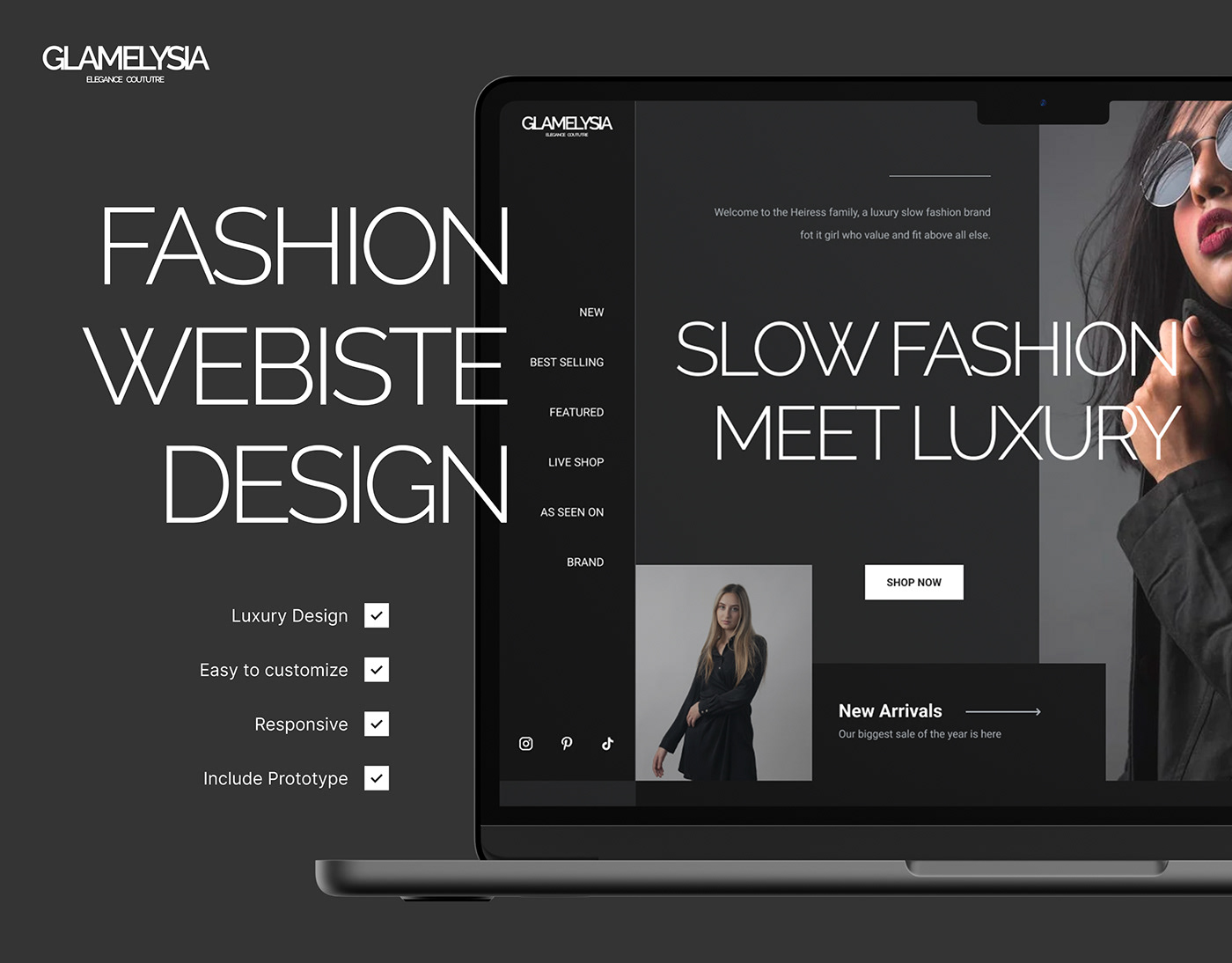 Fashion  product Web Design  UI/UX Figma modern elegant wear minimalist ui kit