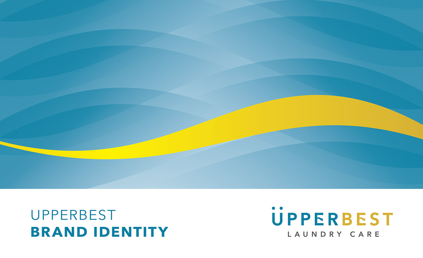 branding  laundry water wave logo concept visual system supergraphic happy simple