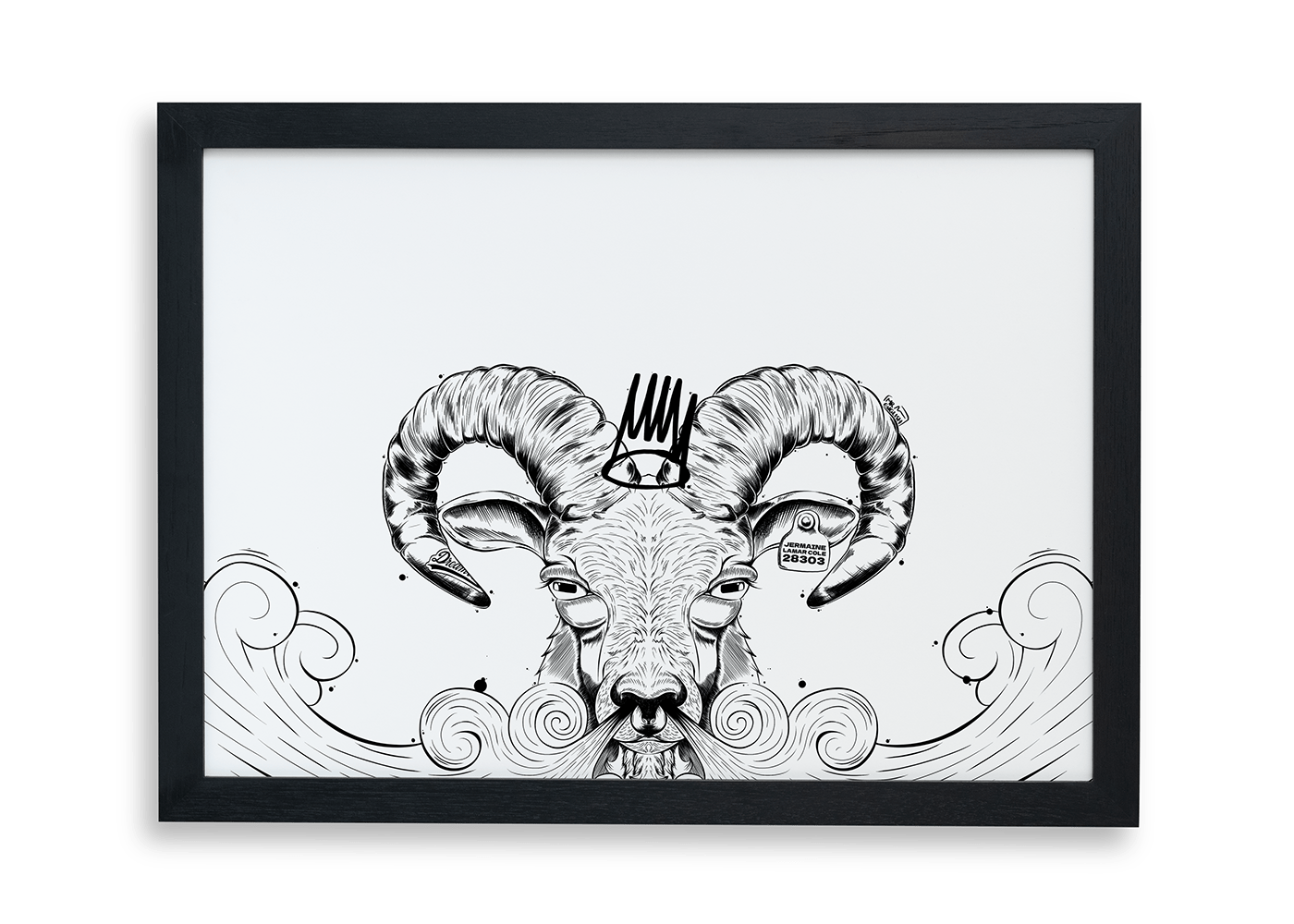 black and white comic digital illustration dreamville fanart goat goats ILLUSTRATION  j cole Procreate