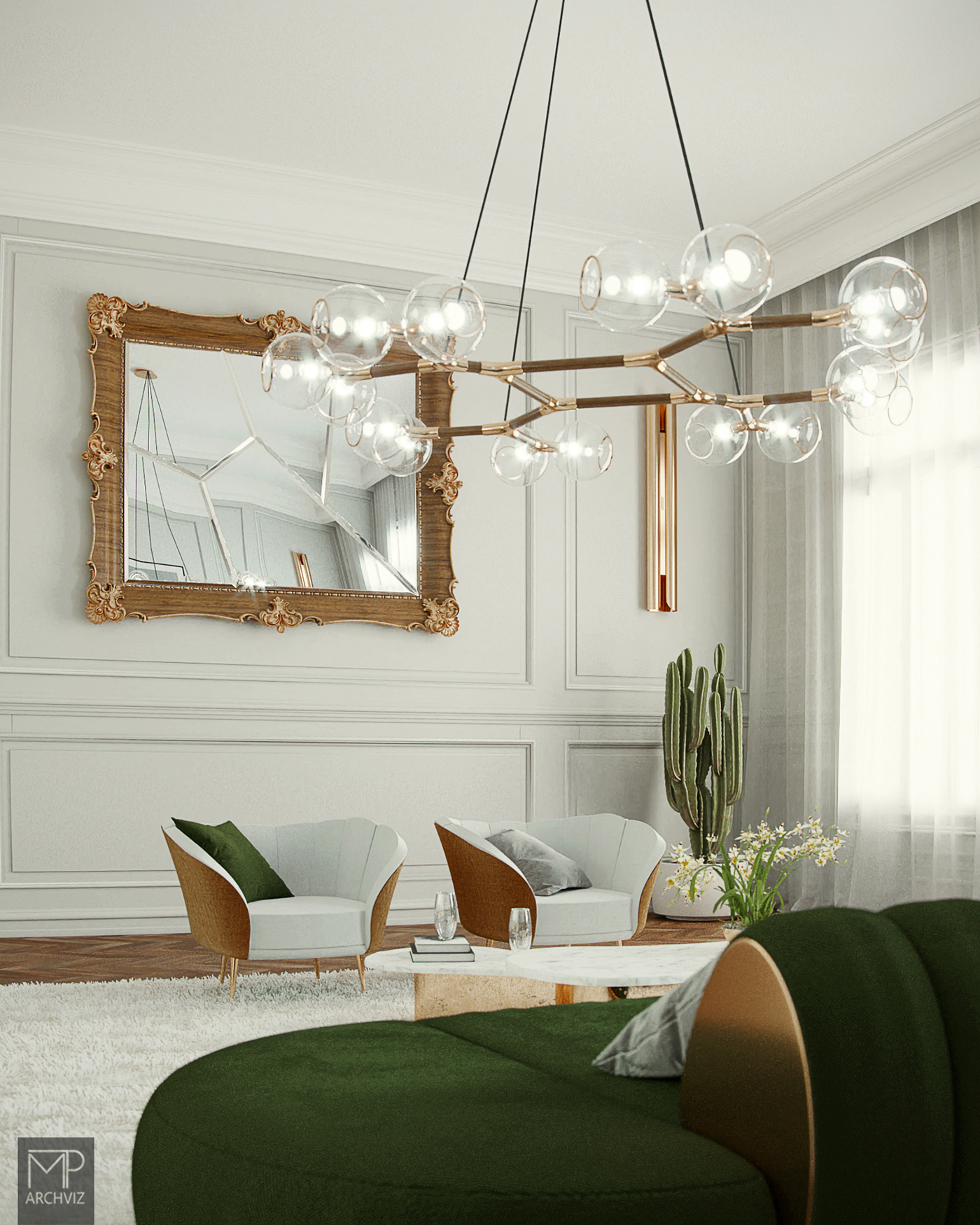 Brazil green interior design  interiors living room modern Render rendering Renders visualization