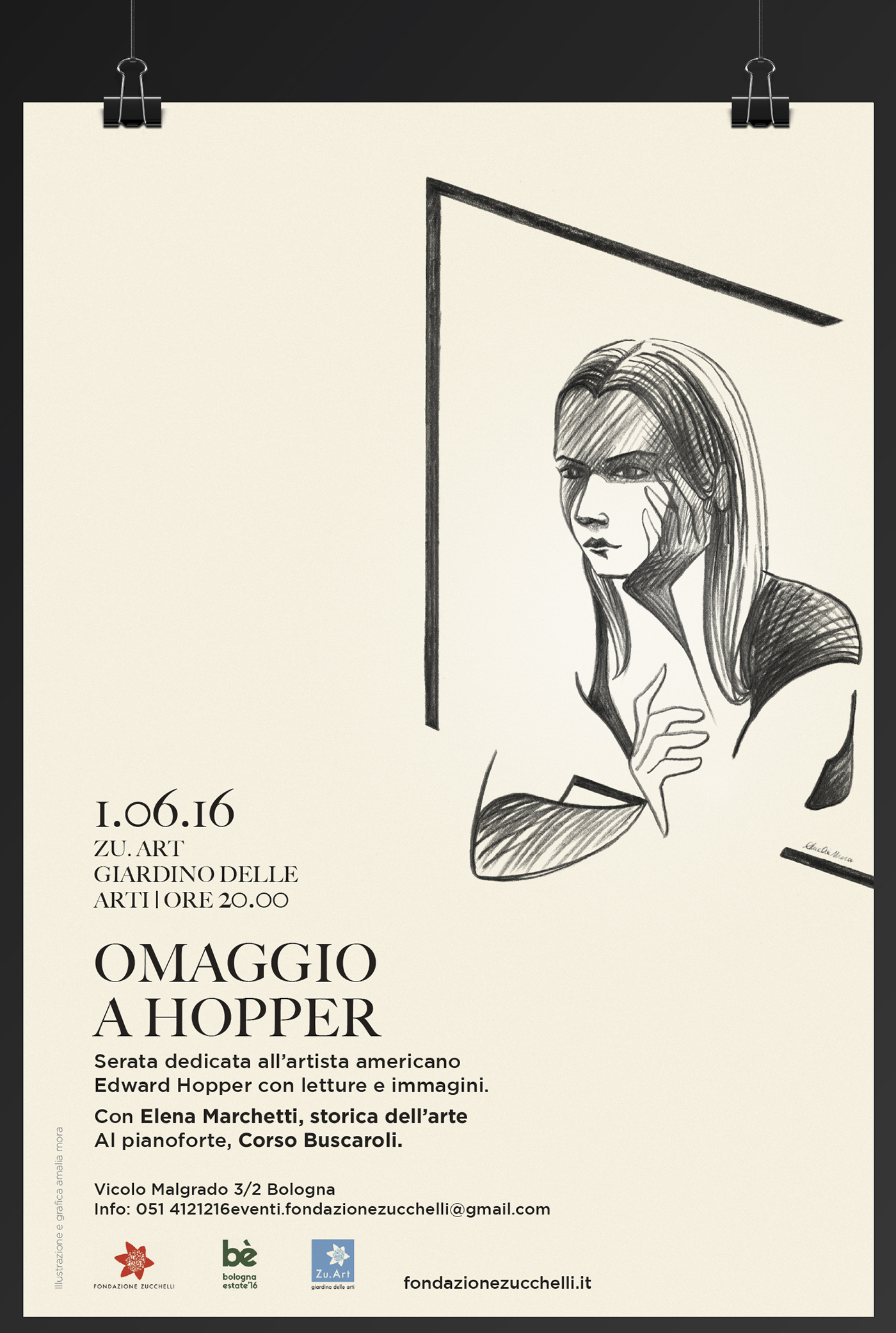 #fondazionezucchelli #bologna #graphicDesign #amaliamora #drawing #B&N #omaggio #tribute  #edwardhopper #hopper