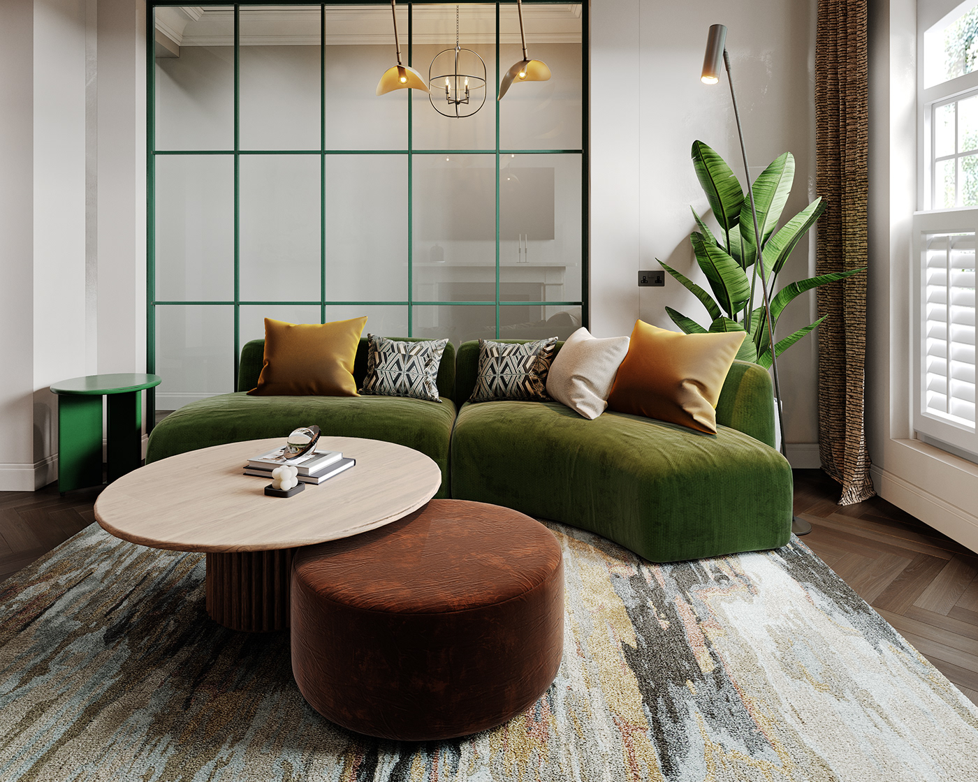 architecture visualization interior design  archviz CGI 3D Render rendering living room corona