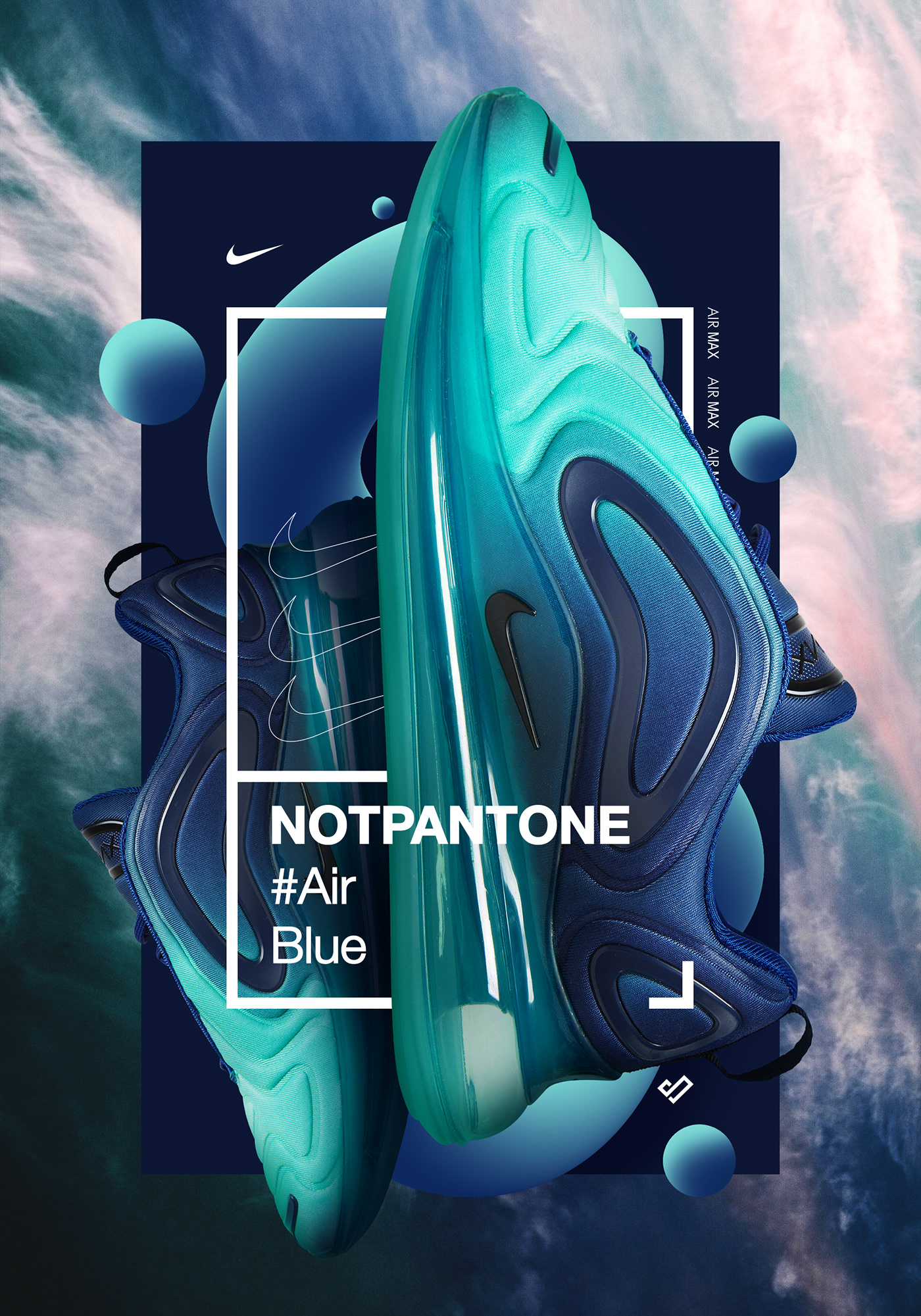 sneakers poster Sneakerart Exhibition  Nike nike720 shoes Layout blue air