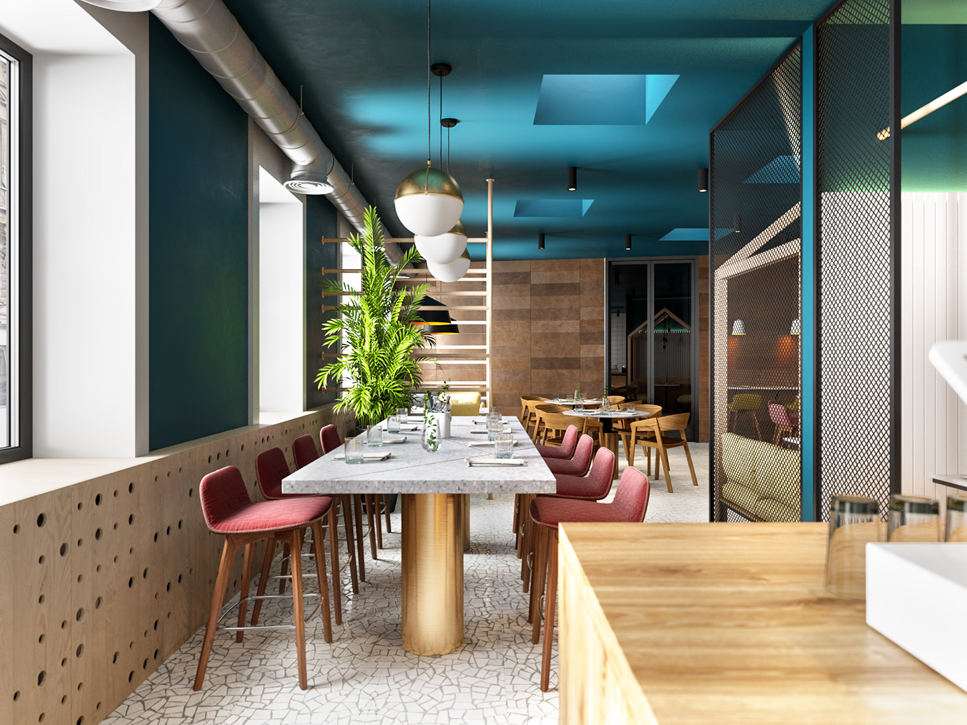 Interior design bar cafe restaurant