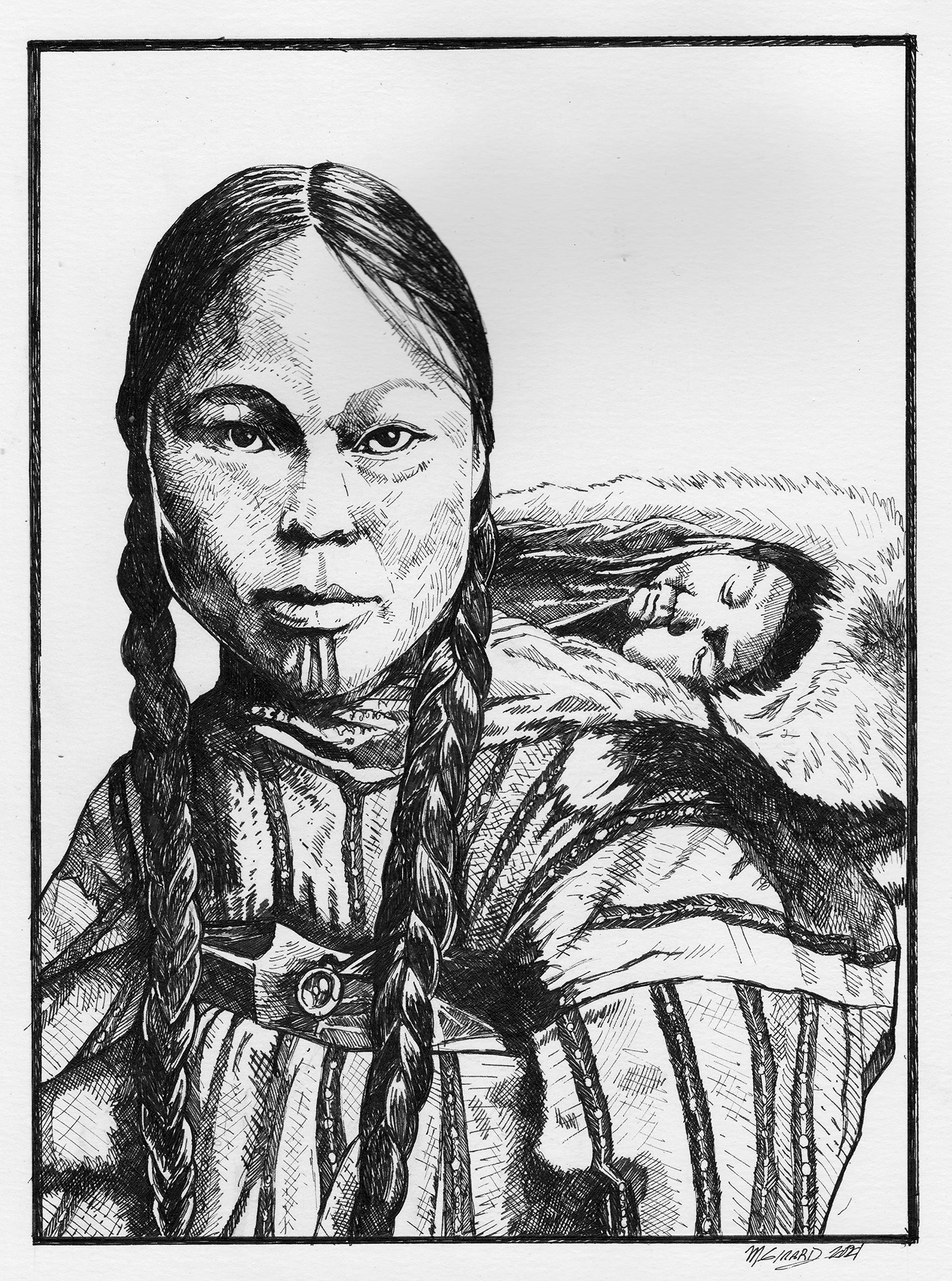 Drawing  ILLUSTRATION  Inuit inuk woman
