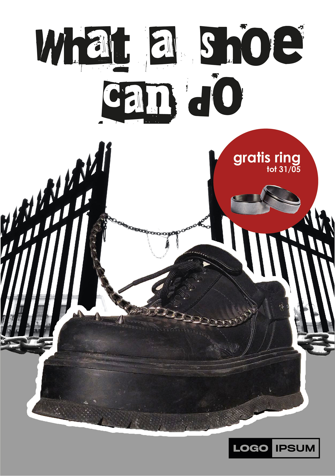 flyer billboard shoe alternative punk graphic design  Carwrap