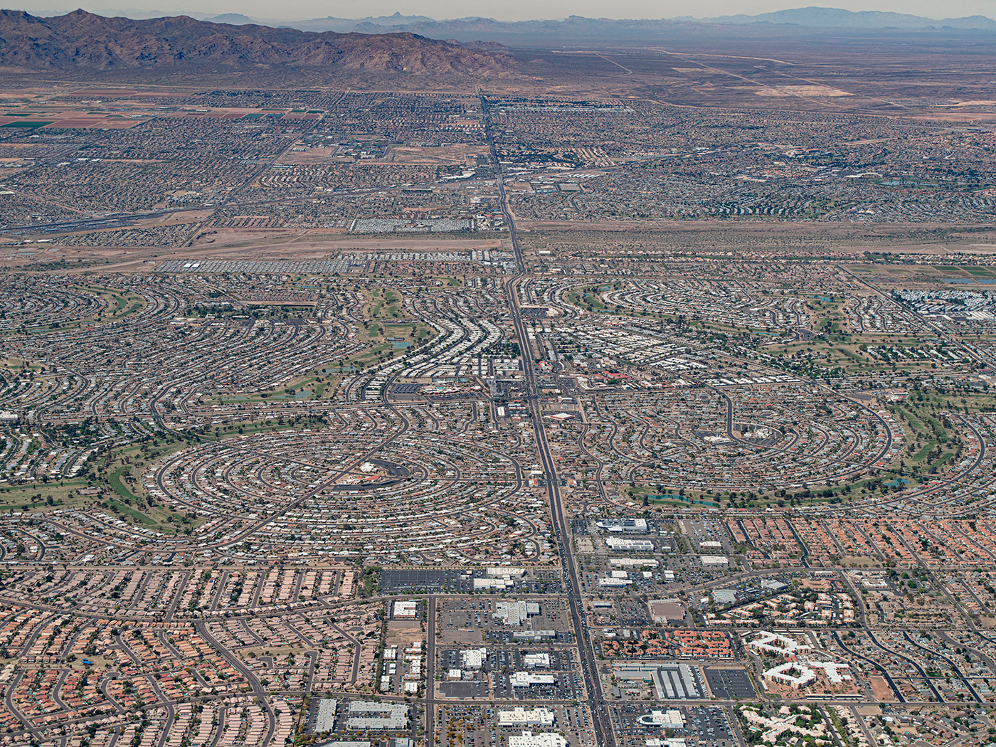 Aerial architecture arizona circular city cityscape Phoenix retirement Sun City Urban