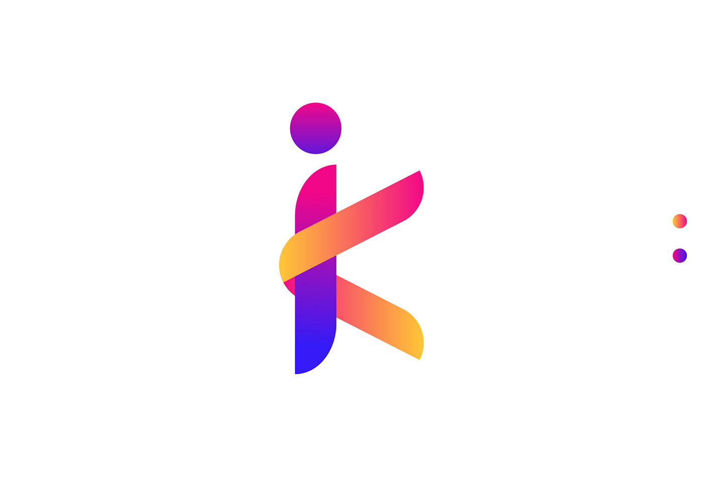 Modern IK Letter Logo, Modern App Logo