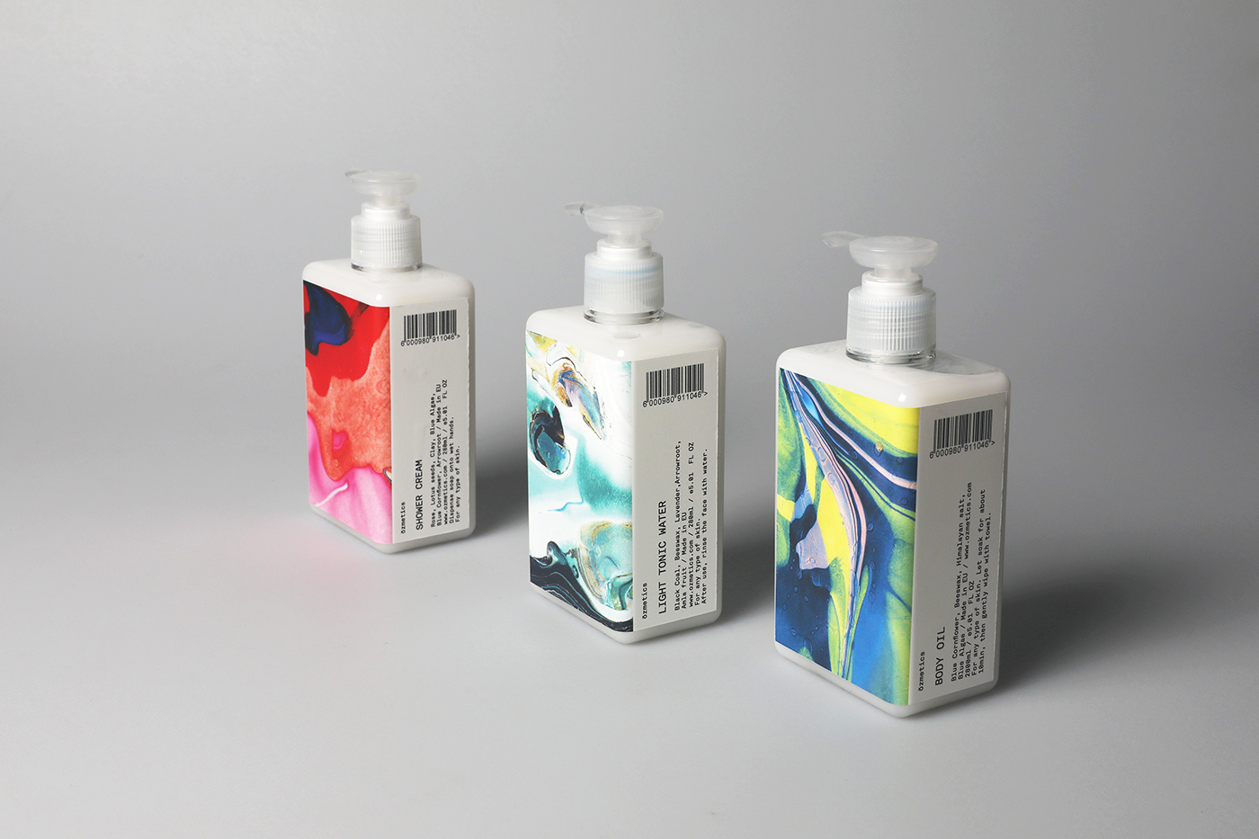 Packaging cosmetics Marble print beauty shampoo soap facial biological natural