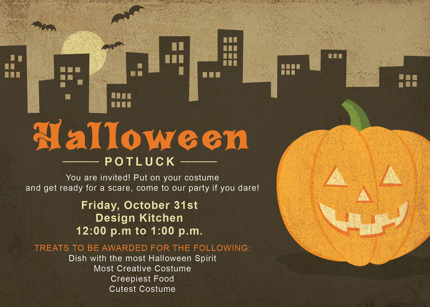  Halloween Potluck Invitation  on Behance