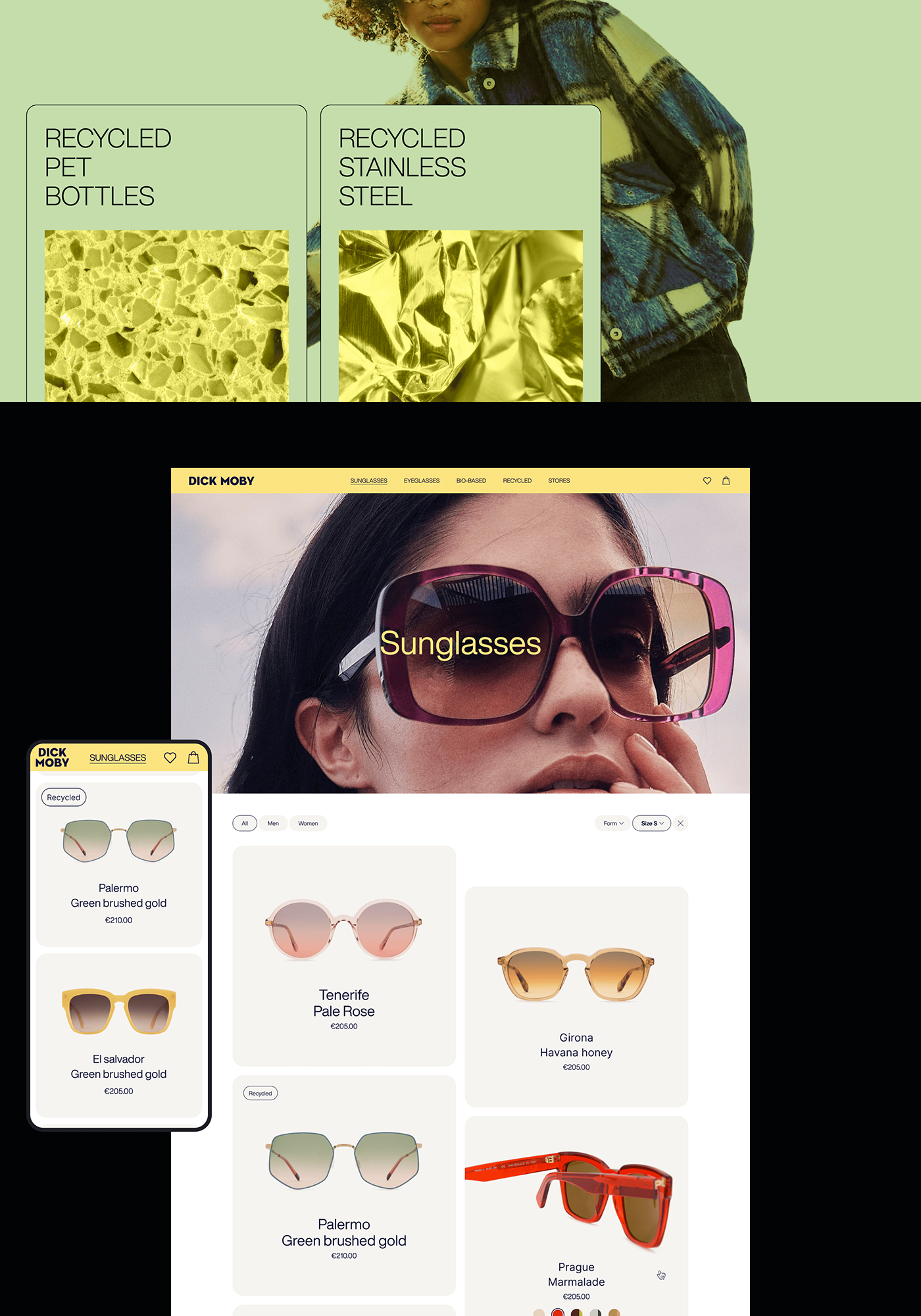 Ecommerce Fashion  glasses Sunglasses UI/UX UX design Website Design premium redesign trend