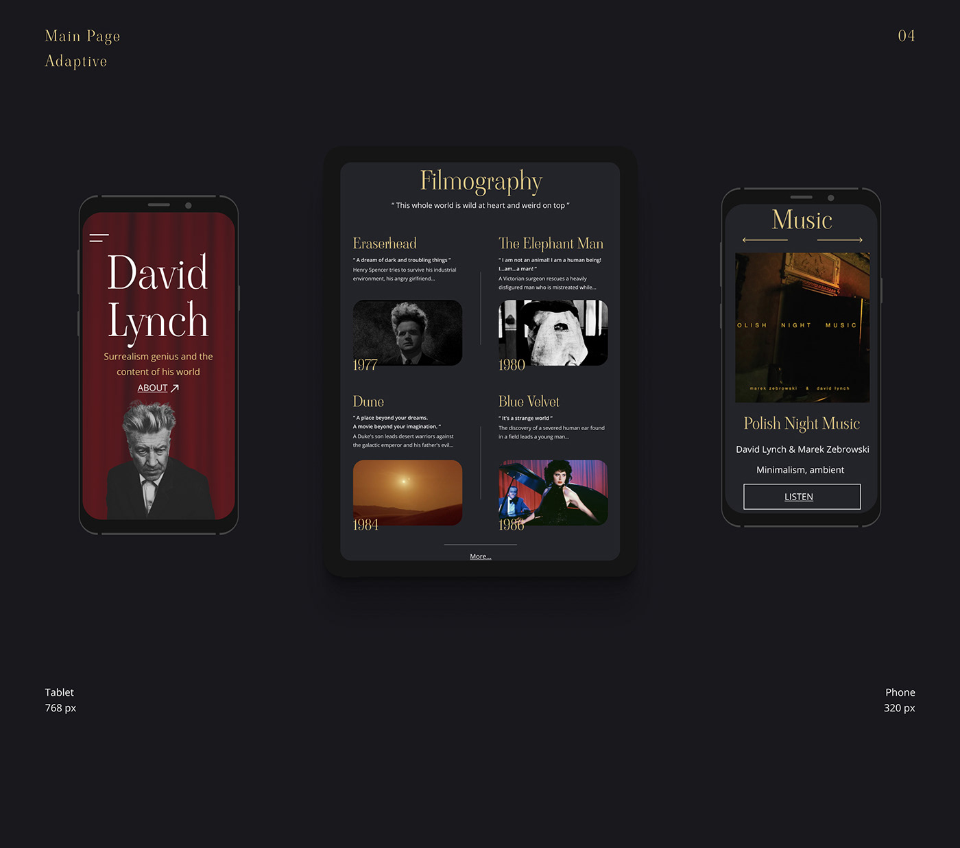 abstraction art Cinema David Lynch design Minimalism twin peaks UI/UX Web Design  Website