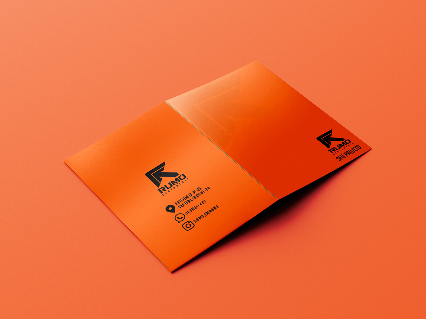 folder folder design design orange Engenharia civil engineering Folders Printing