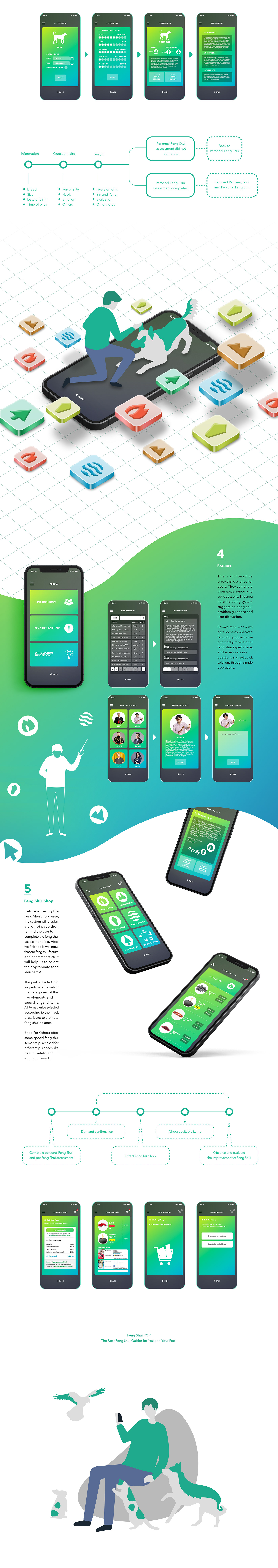 app app design application feng shui green Nature UI ux ux/ui Yin Yang