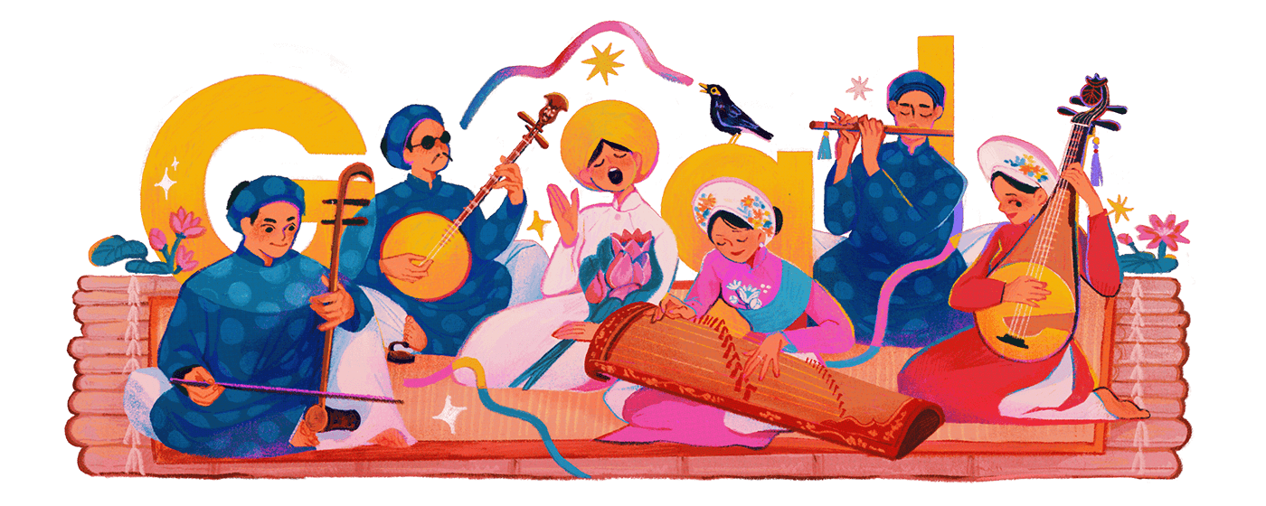 Google Doodle ILLUSTRATION  Digital Art  traditional vietnamese music