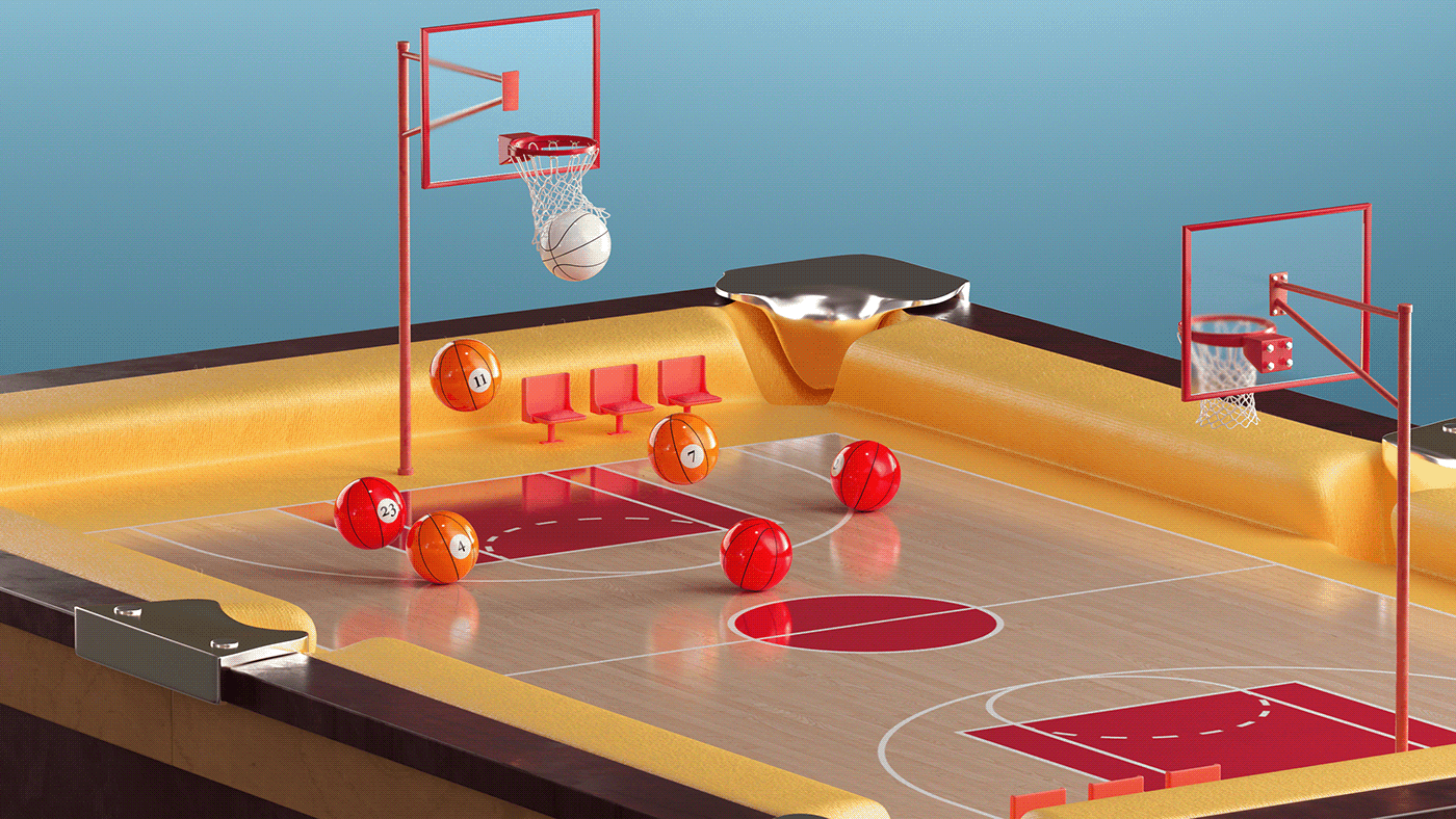 3D 3d art art direction  basketball billiard cinema 4d motion design Pool redshift snooker