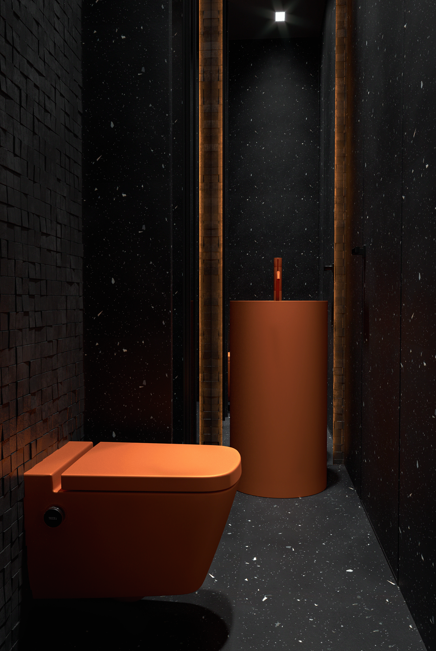3ds max archviz bathroom black architecture corona interior design  visualization ванная комната минимализм соврмененый стиль