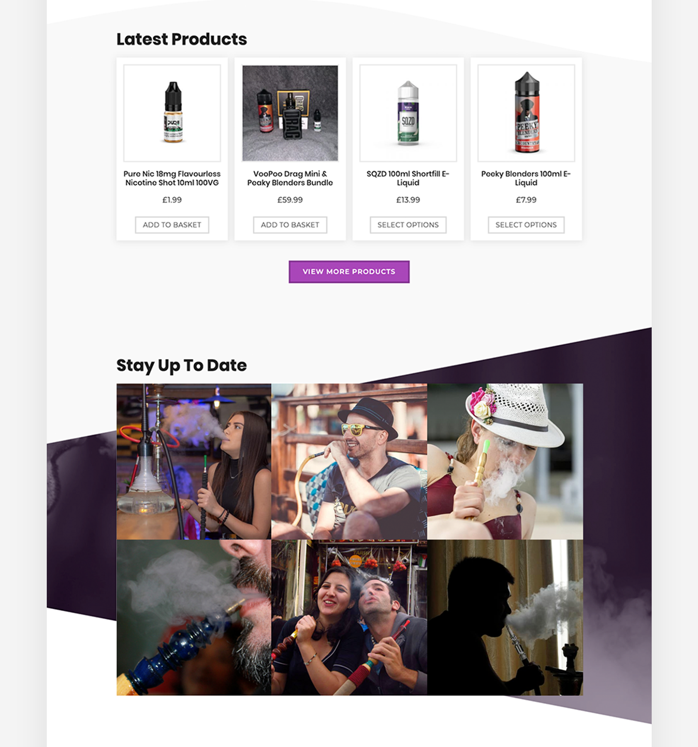 Ecommerce shisha smoking vapes Website Design