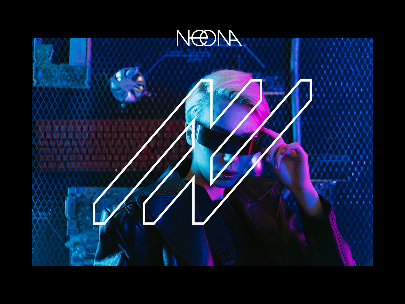 artist Cyberpunk futuristic identity light Logo Design minimal logo N letter neon vissual