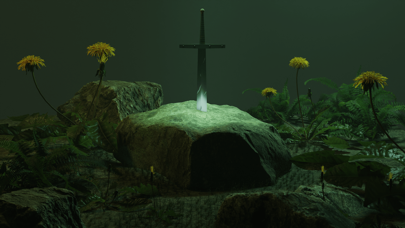 grass Plant Sword Magic   fantasy Digital Art  mistic