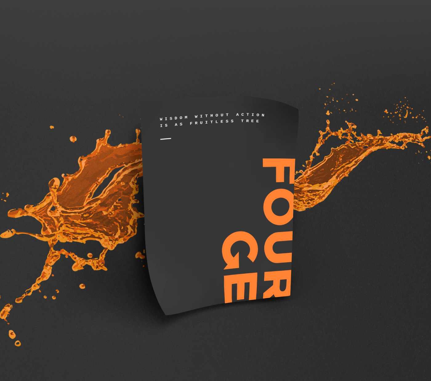 rebranding redesenho liquido Liquid Fluido fluid strong elegante elegant laranja orange gray dark brand logo