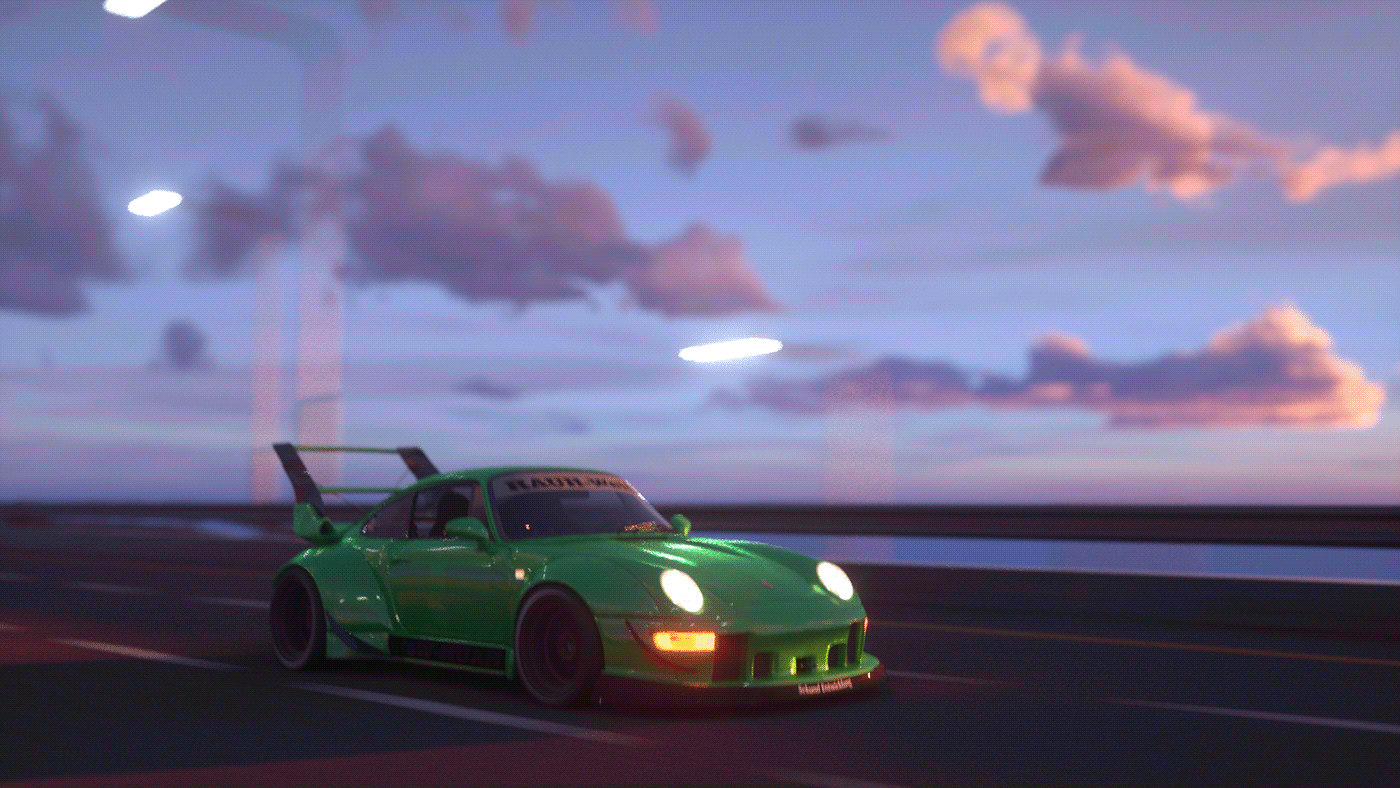3d animation 3d design Adobe After Effects car CGI motion graphics  porsche rwb vfx Maxon Cinema 4d Porsche