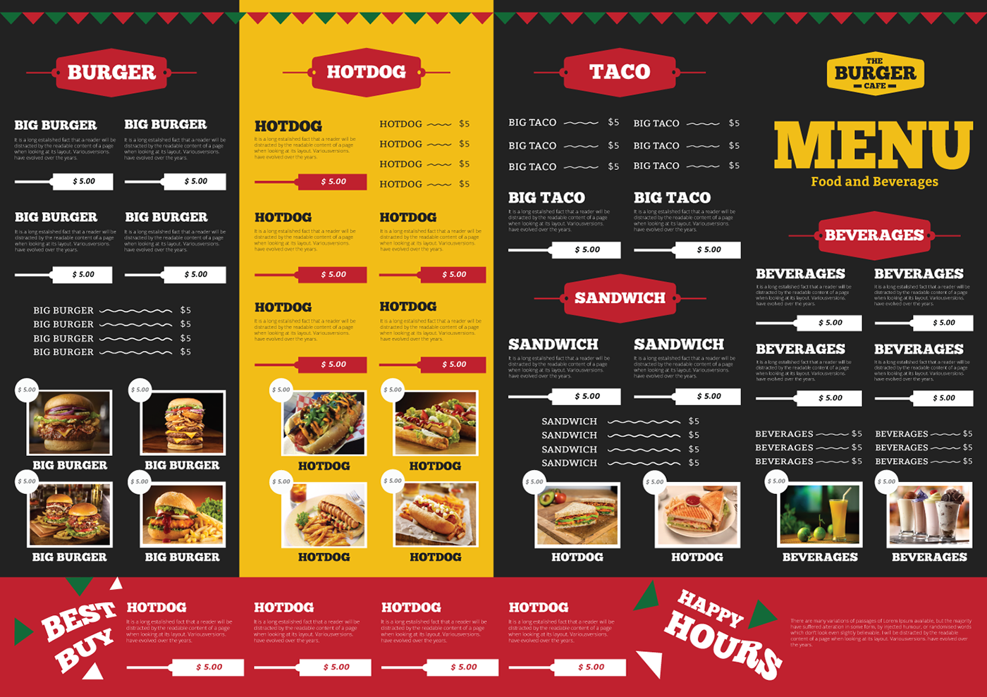 Big Restaurant Menu restaurant menu business graphic design  professional high quality creative Unique