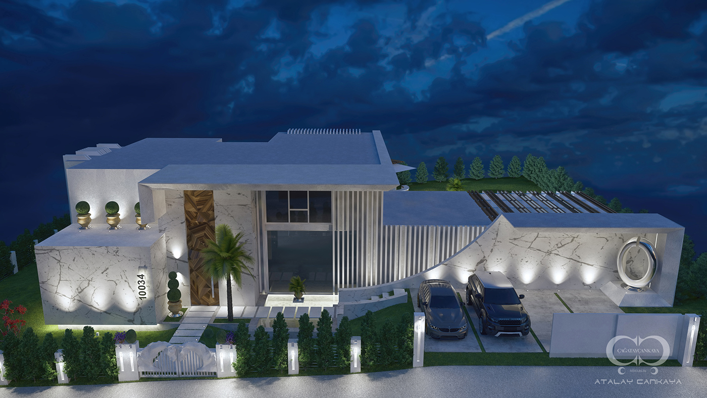 modernhouse mansion designvilla luxuryarchitecture nilüferköy Villa White 3D 3dsmax vray
