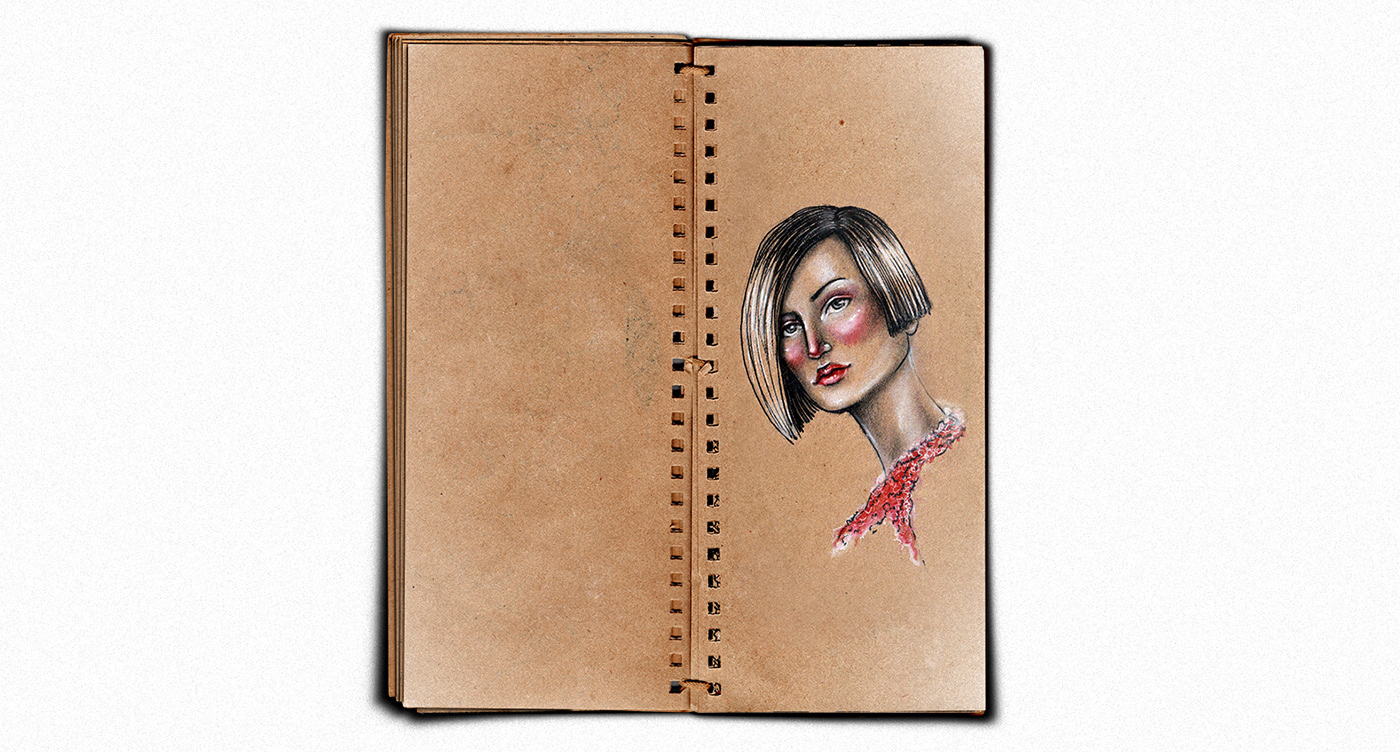 sketch craft bookmark freedom fantastic portrait Drawing  Kraft sketchbook kraft sketchbook