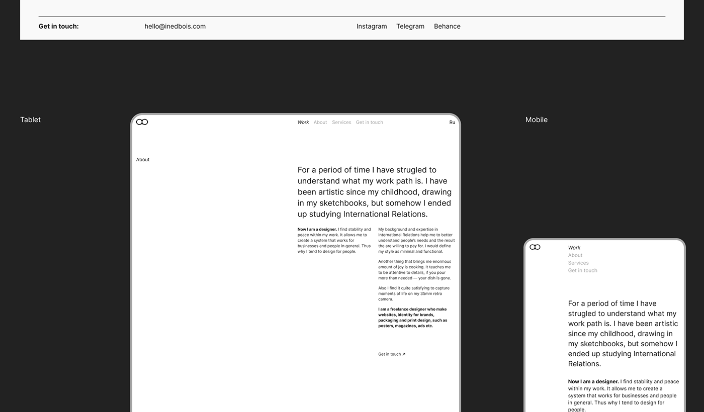 minimal personal project potfolio swiss typography   UI ux Webdesign