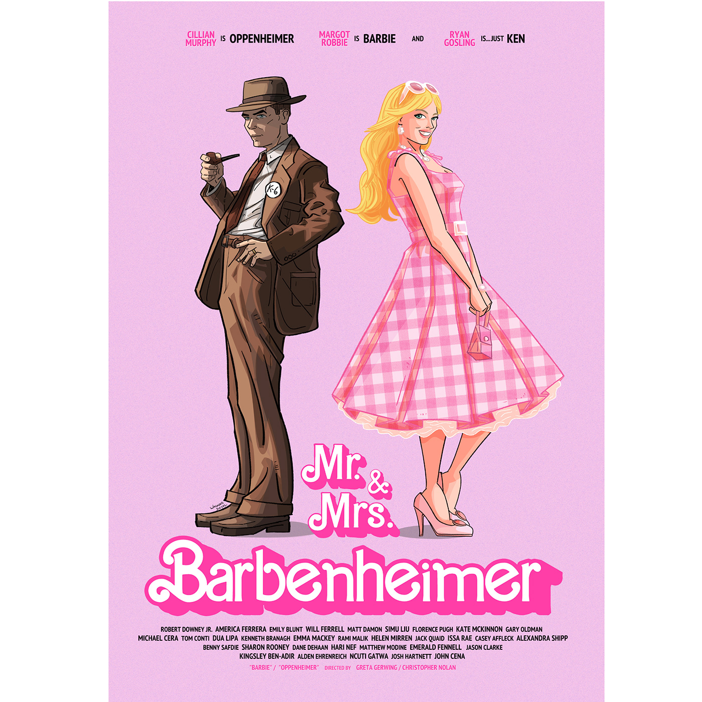 Barbenheimer barbie doll pink oppenheimer Poster Design Advertising  marketing   movie poster fanart