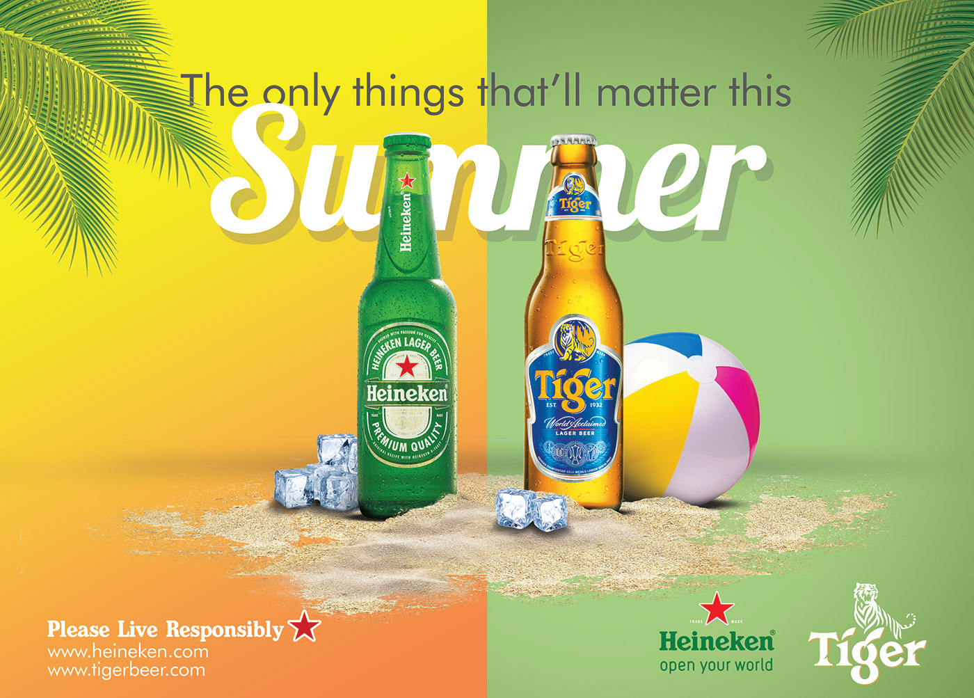 heineken tiger beer beach summer billboard poster