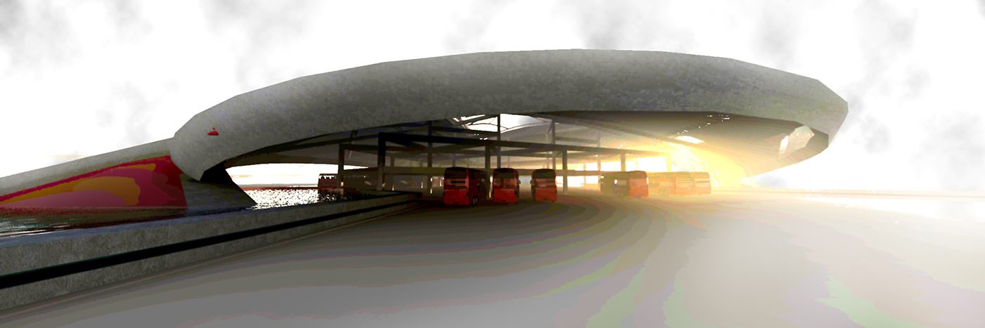 bus station concrete Fiberglass prestressed Sustainable organic steel