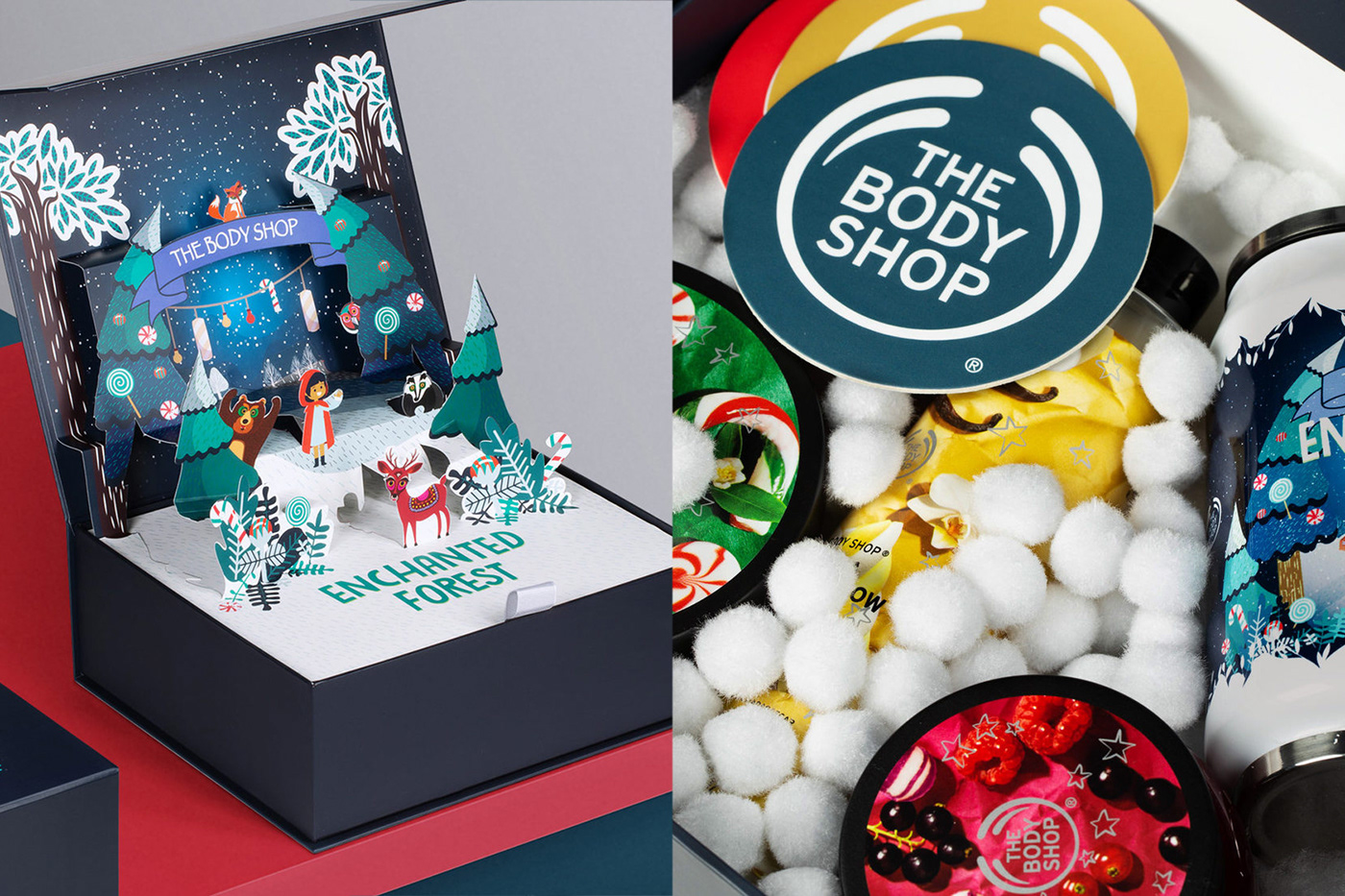 Packaging gift Christmas graphic design the body shop beauty cosmetics package box