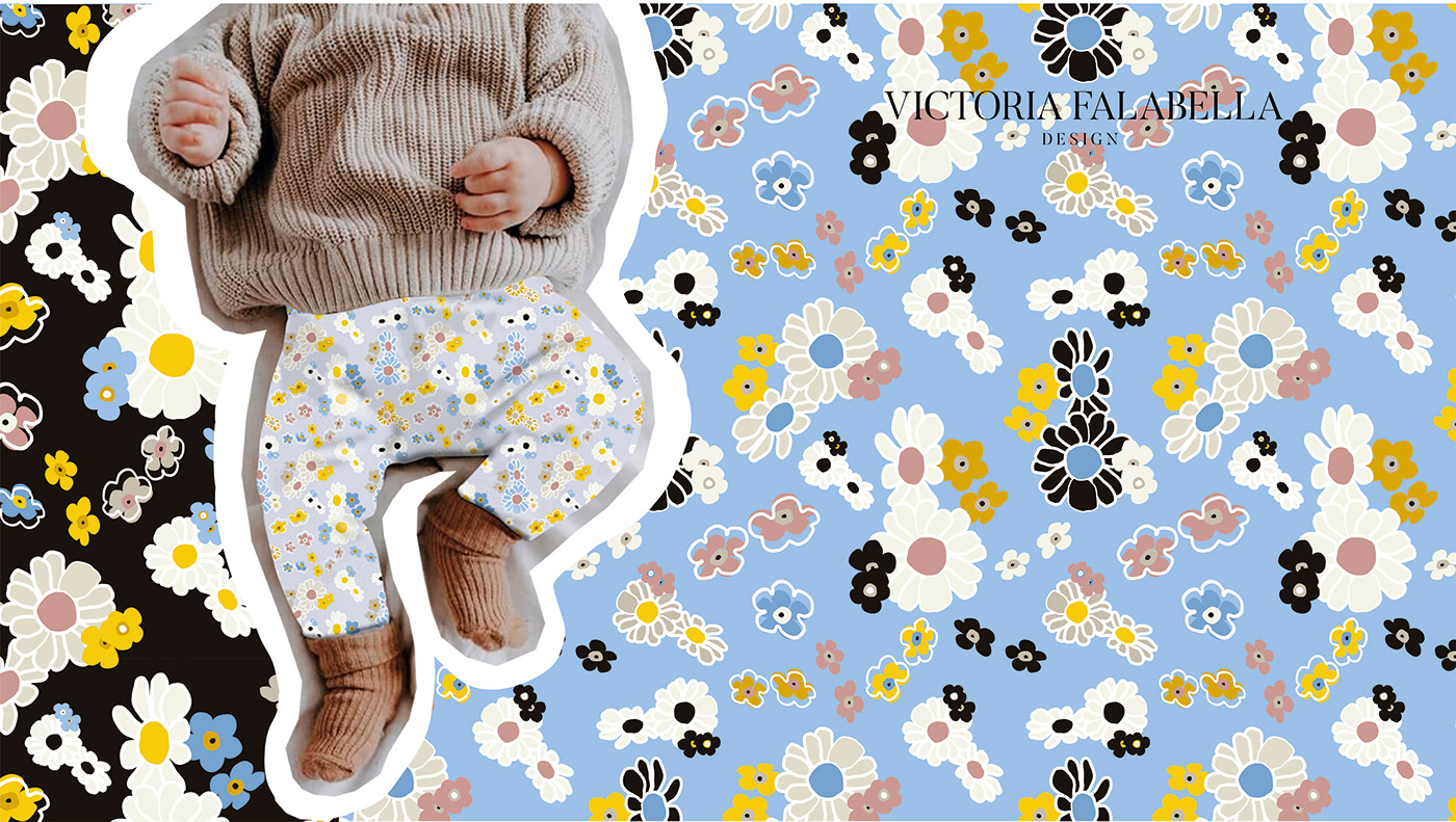 baby floral floral pattern ILLUSTRATION  Illustrator pattern textile textiledesign