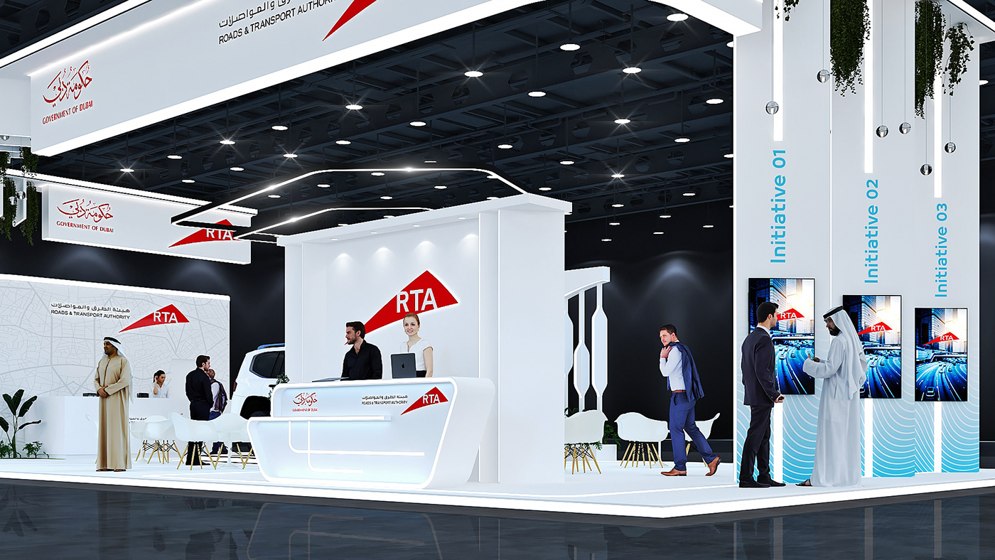 dubai Exhibition  Stand booth Exhibition Design  visualization 3ds max stand design architectural exhibition stand