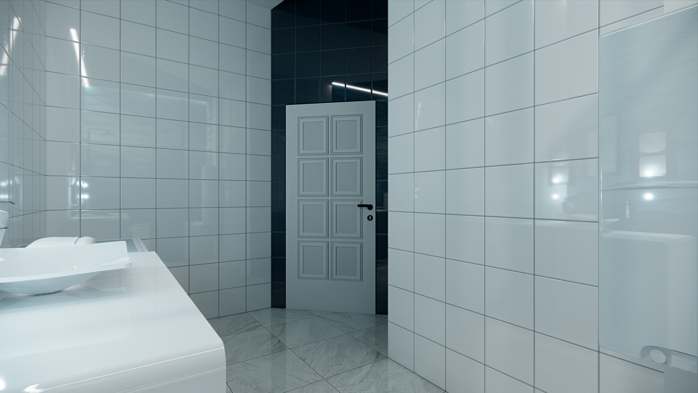 3D archviz bathroom interior design  Render visualization