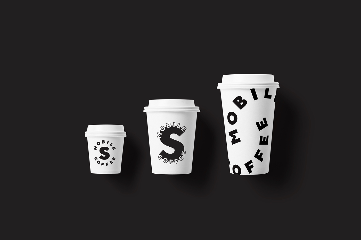 Coffee mobile coffee Logo Design black and white branding 