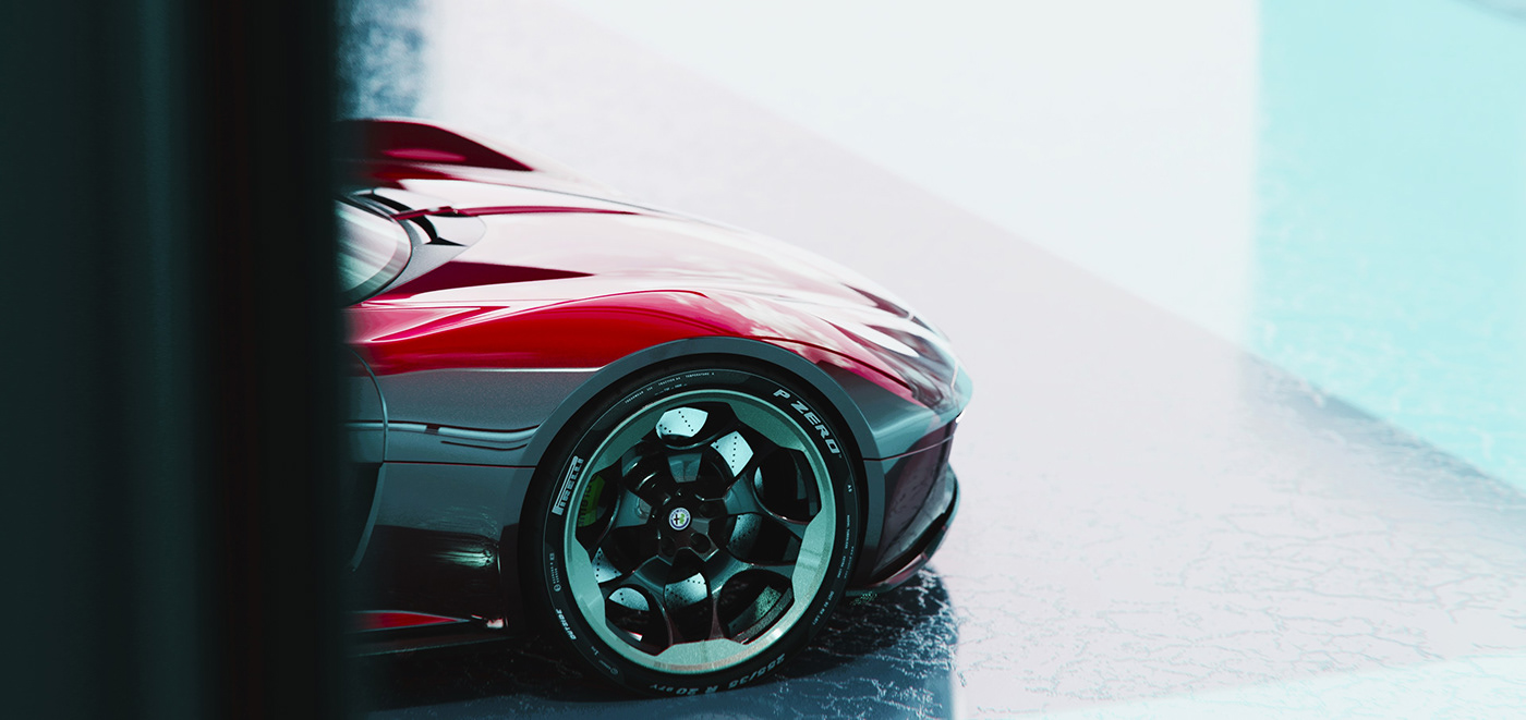 CGI cardesign automotive   Render concept alfa romeo Automotive design transportation