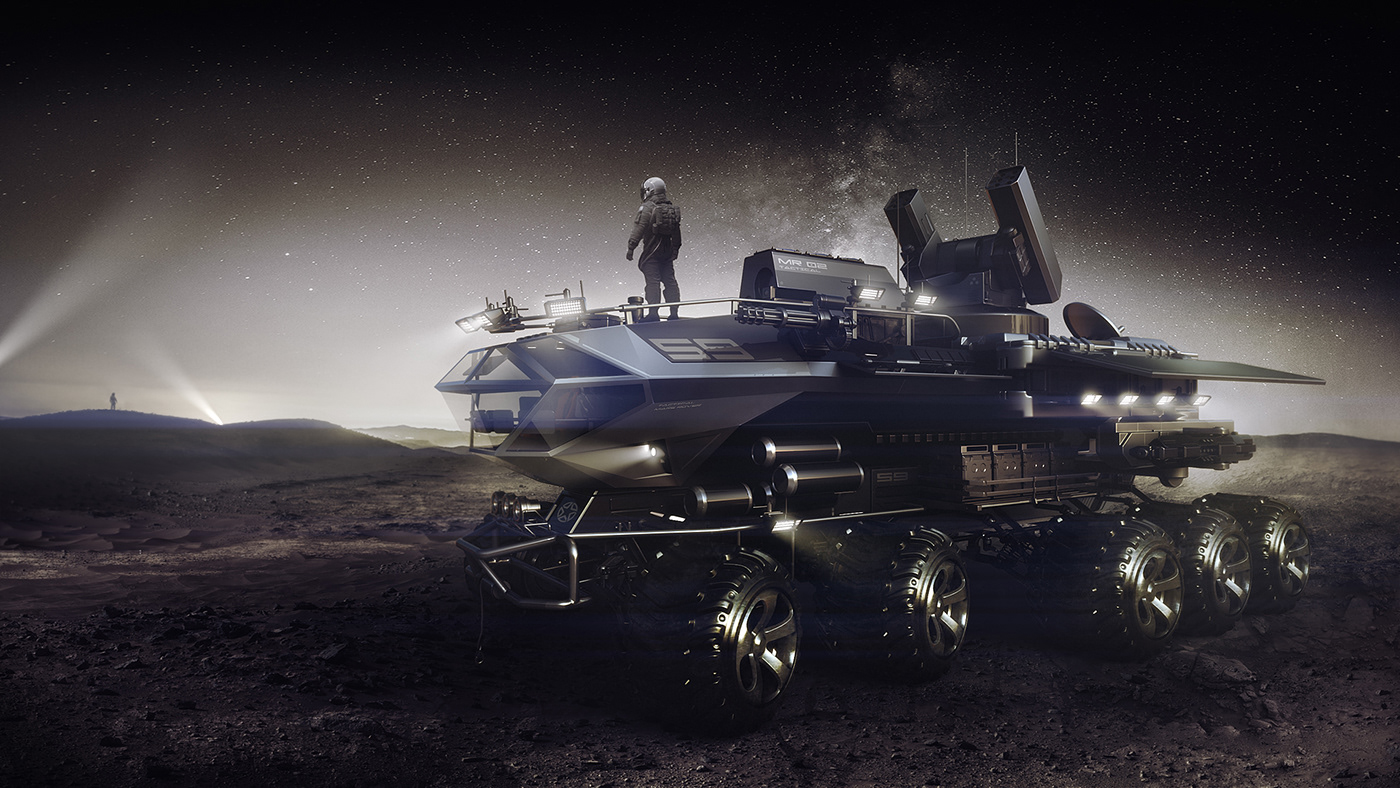 Vehicle concept design sci-fi Military modern mars rover nasa