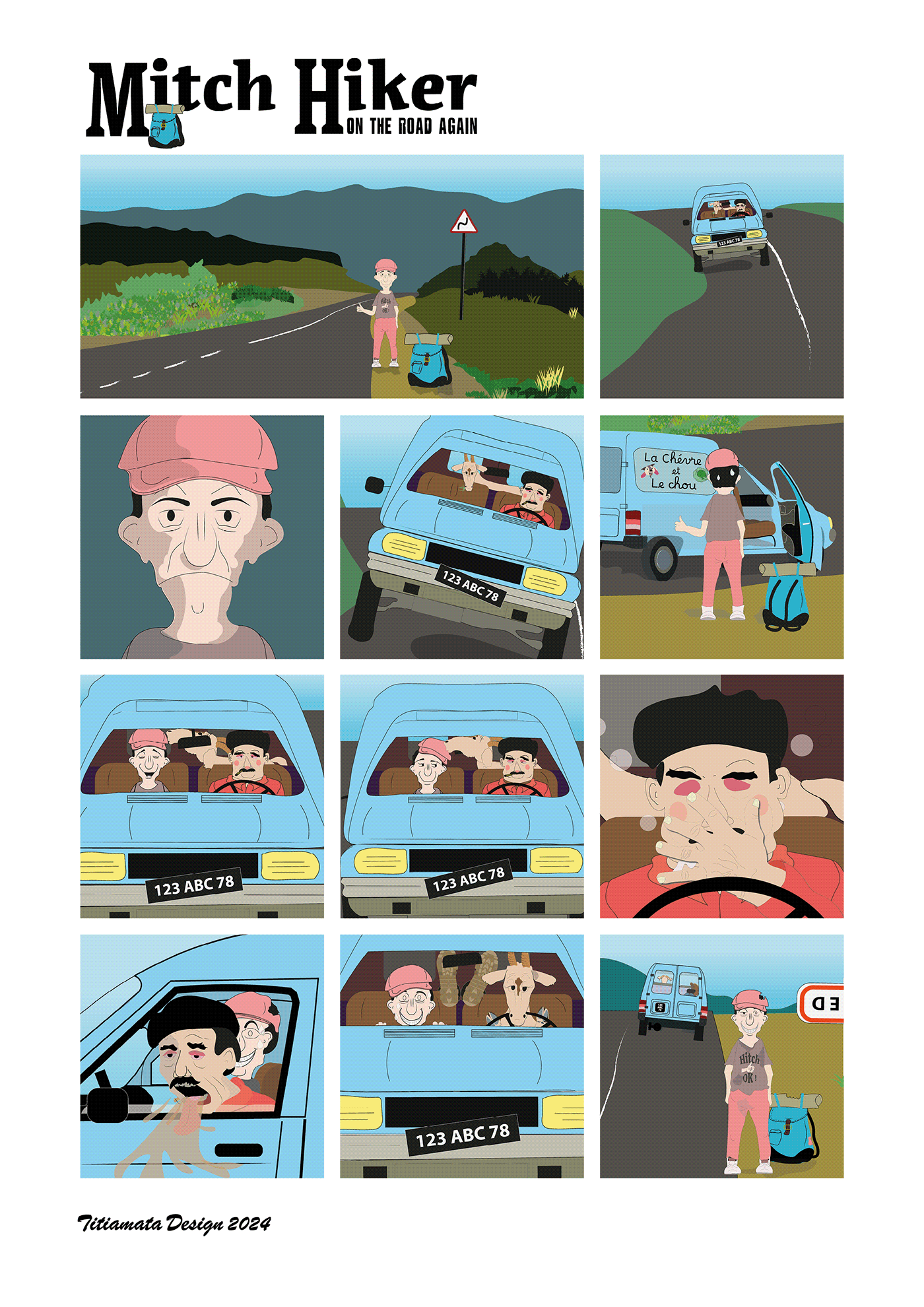 Hitchhiker bande dessinée series auto stop comique