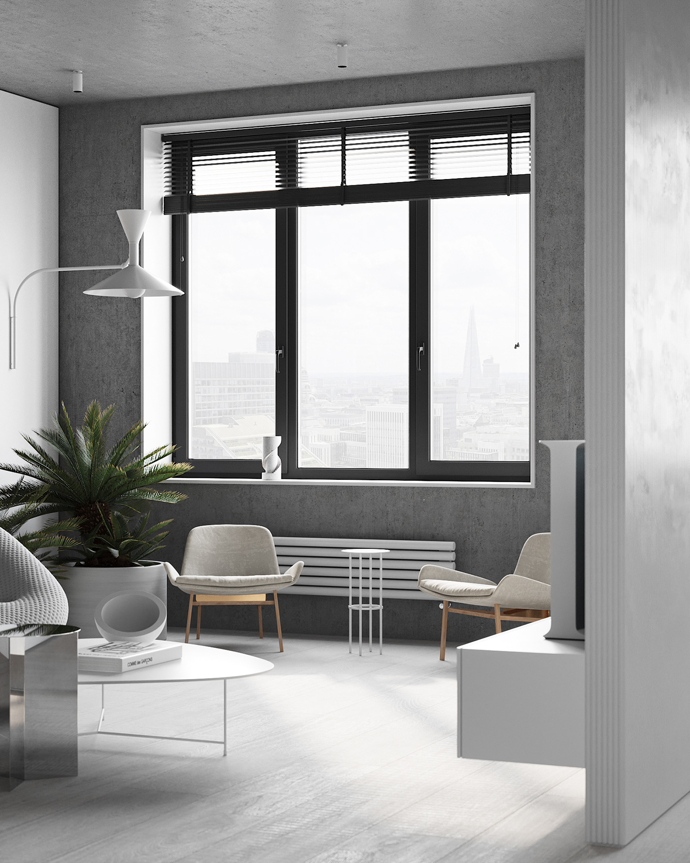 apartament corona CoronaRender  coronarenderer interior design  Minimalism White