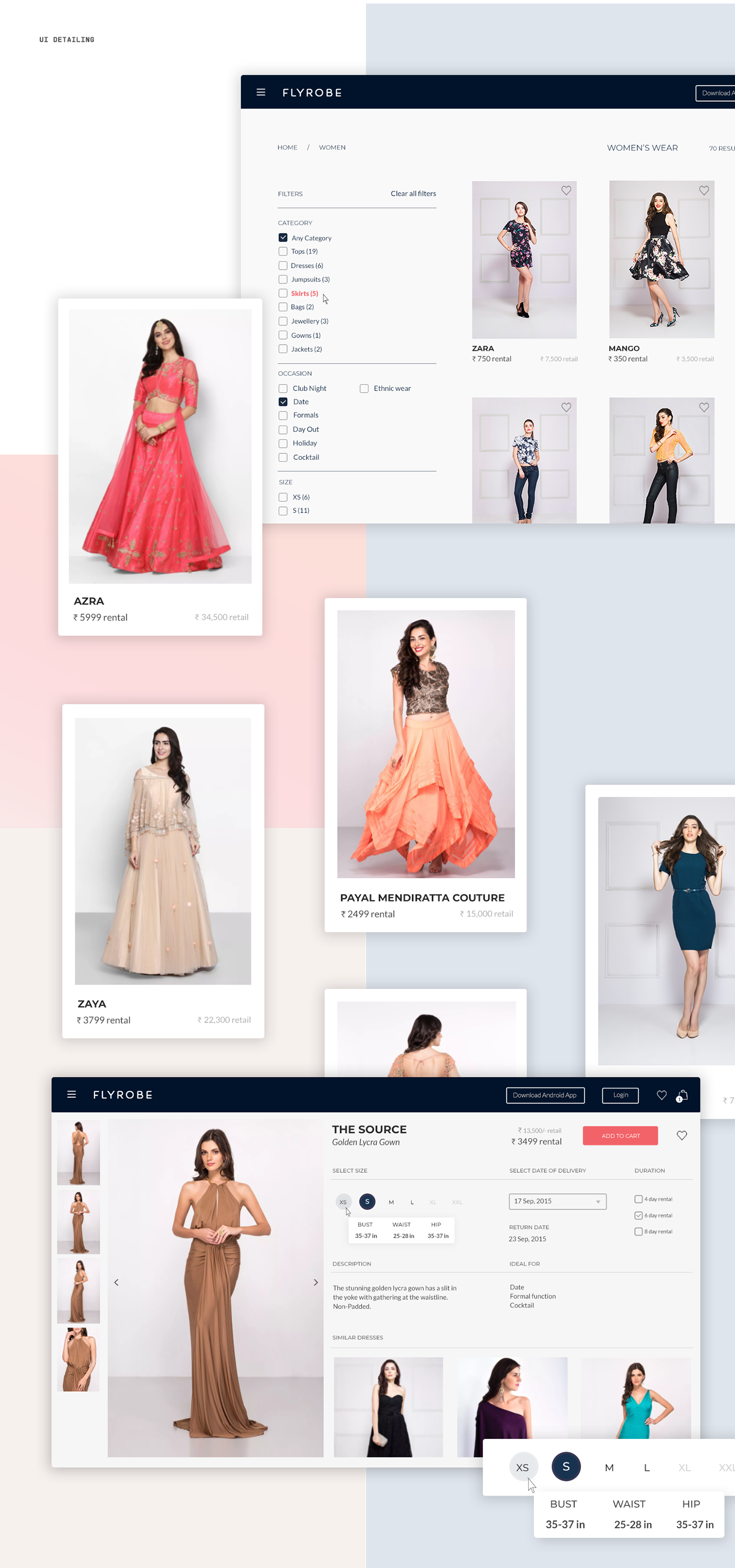 Flyrobe Fashion  UI Website Design flyrobe website fashion rental fashion app fashion website India e-commerce