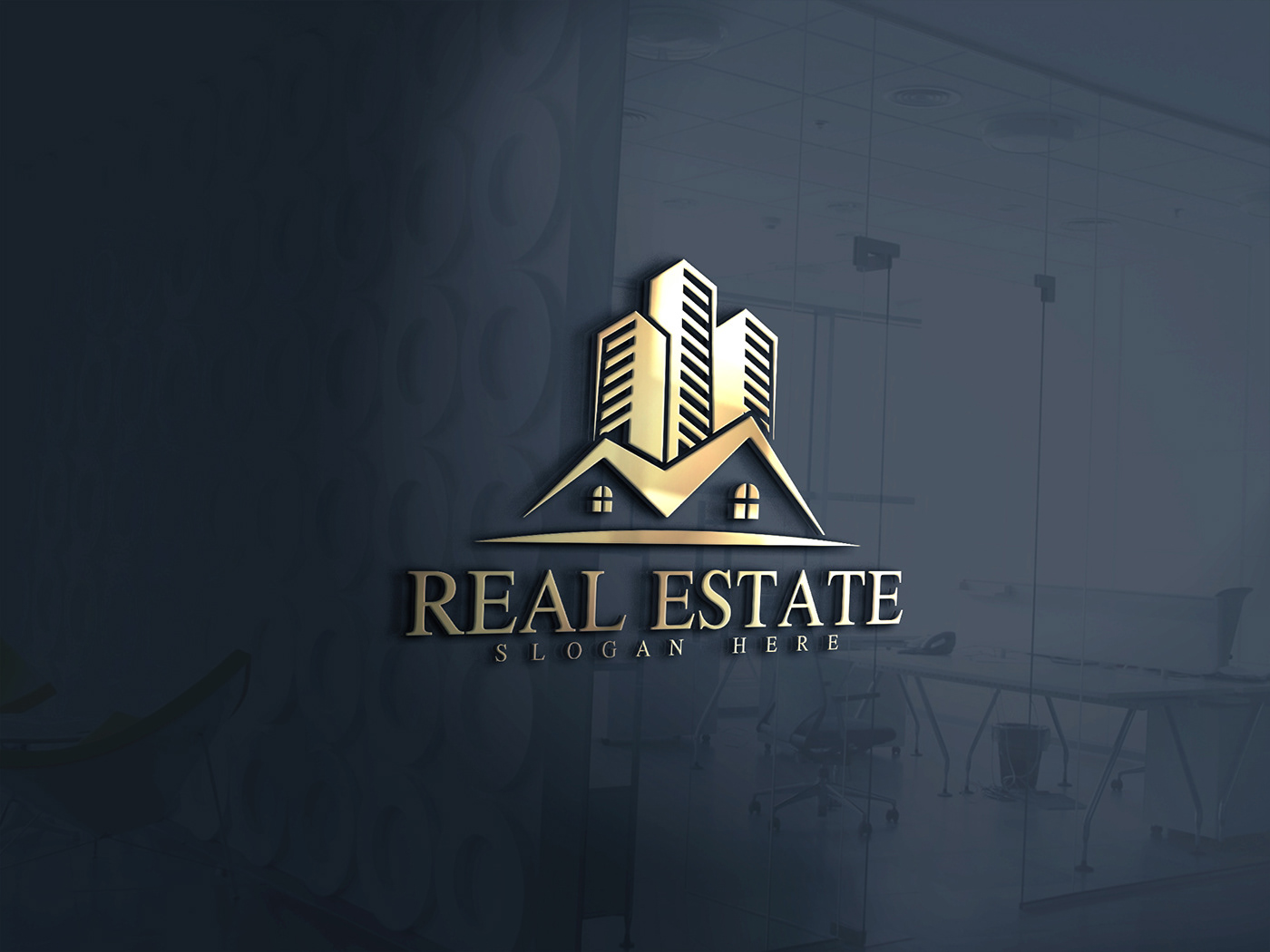 Apartment home house branding investment Business Solutions construction logo golden sliver blue color Logo design logo folio minimalist sold company modern real estate Property Solutions Group realtor realty agent