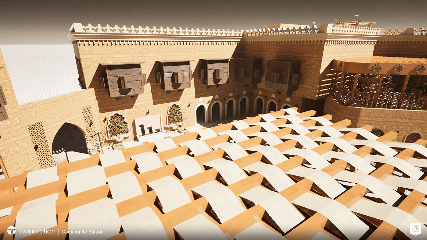 architecture photoshop 3D exterior visualization islamic culture Sustainability Render modeling design twinmotion architecture design post-production