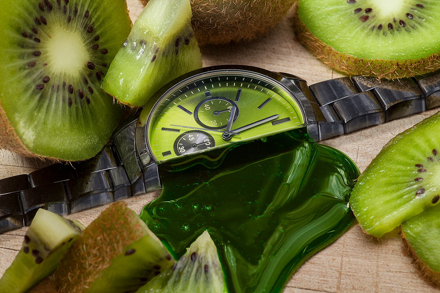 Advertising Photography art direction  composite photography conceptual photography Fruit gooey jewelry juicy Product Photography watch