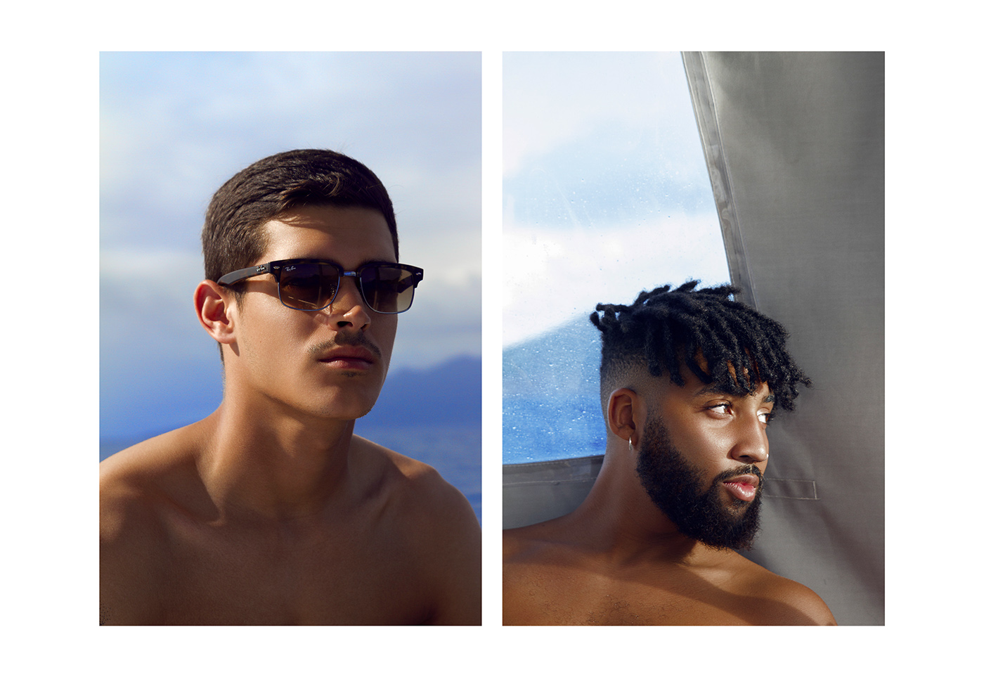 portrait sea Sun retouch model men light Guadeloupe Advertising  sealitfe