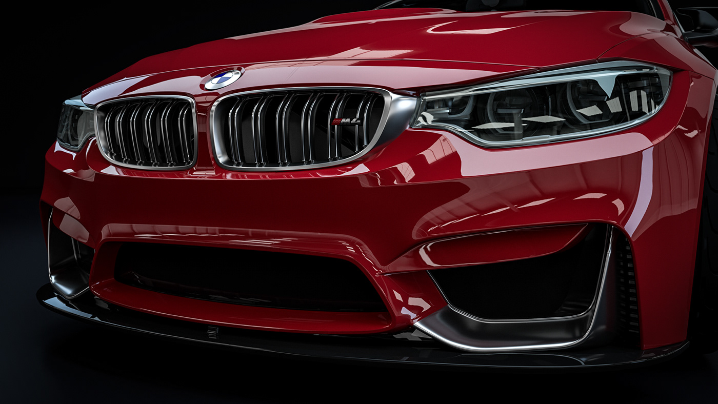 BMW m4 Render 3D maxon cinema 4d photoshop Illustrator