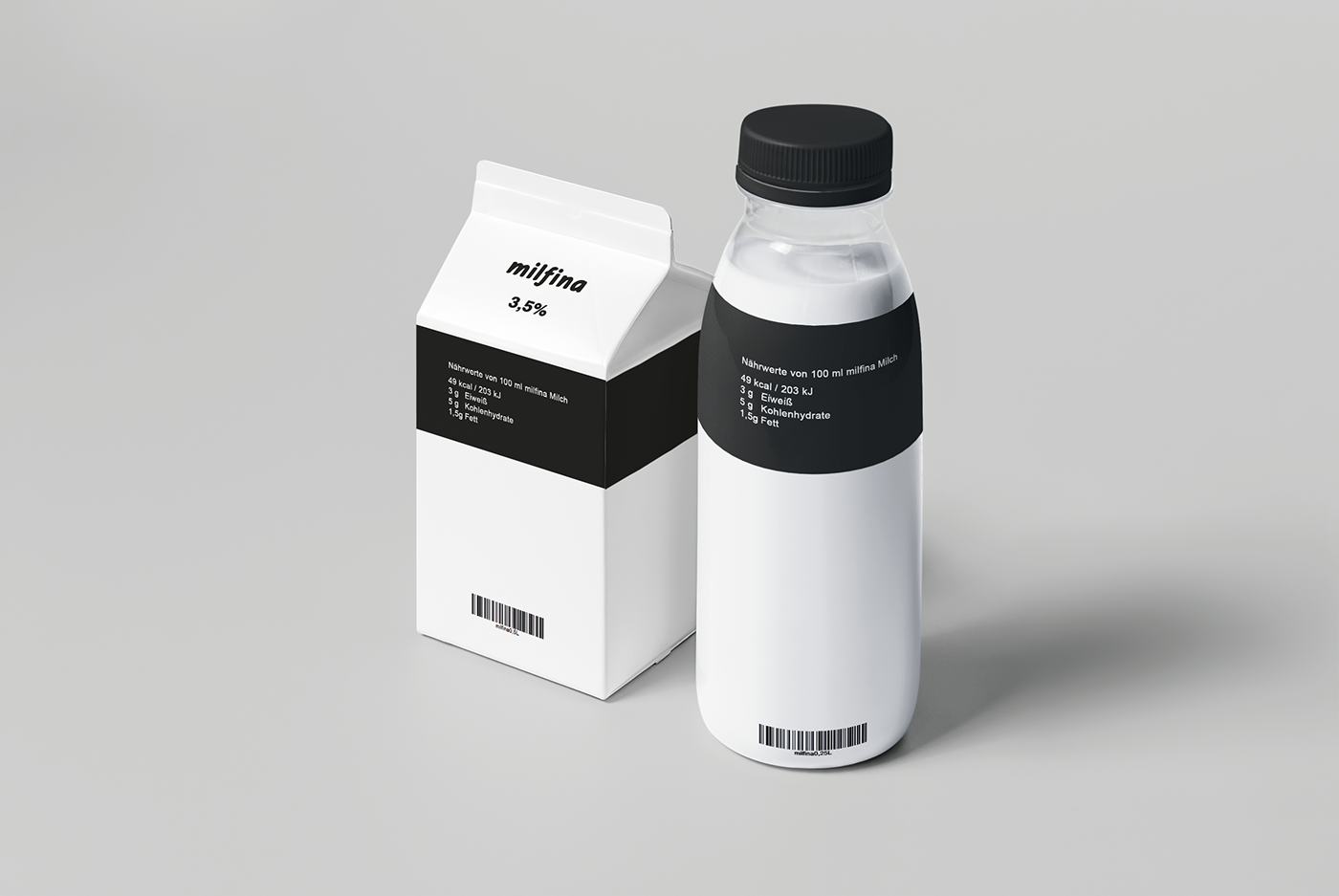 Adobe Portfolio milk milfina packagingdesign black White hallo hello